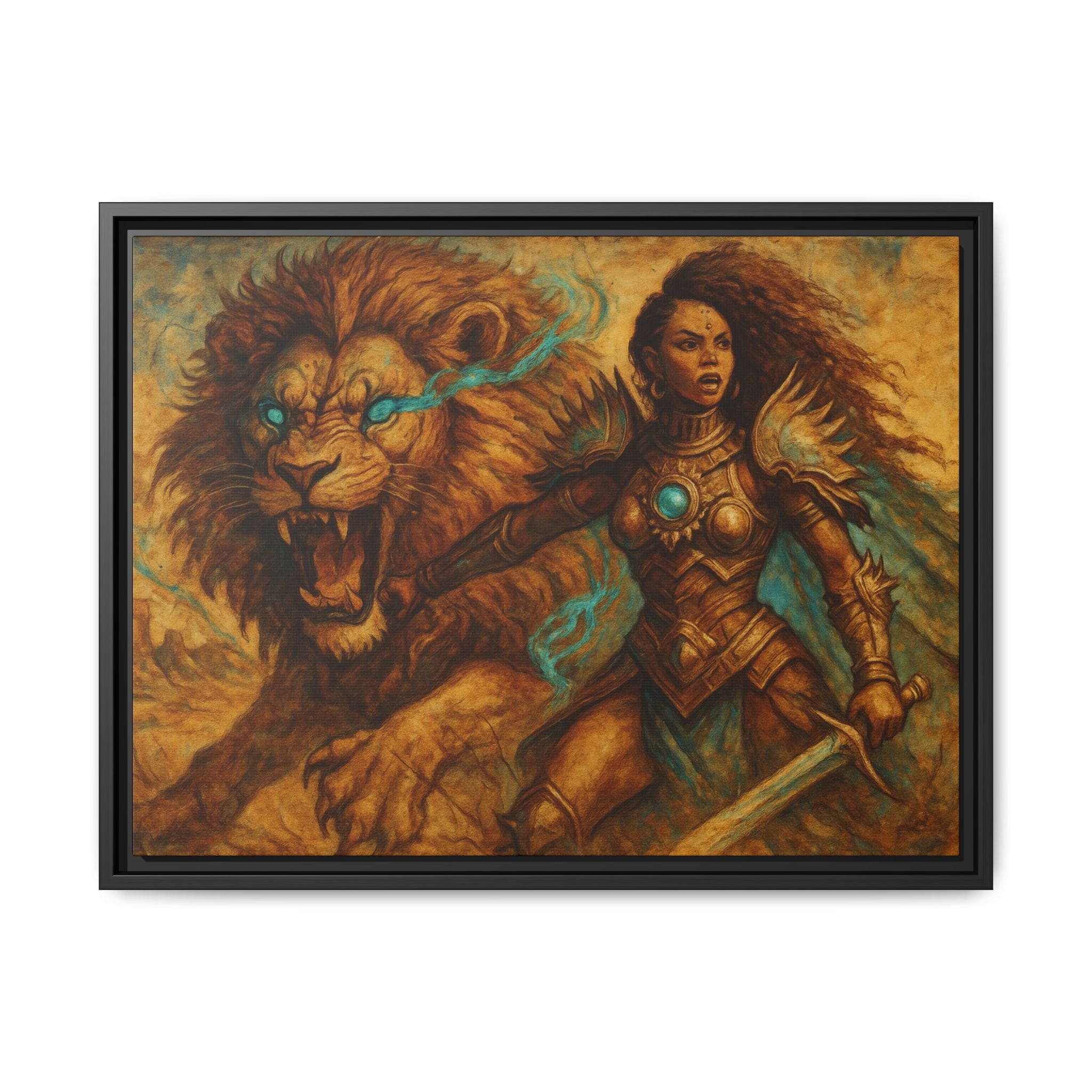 Fantasy Lion and Warrior