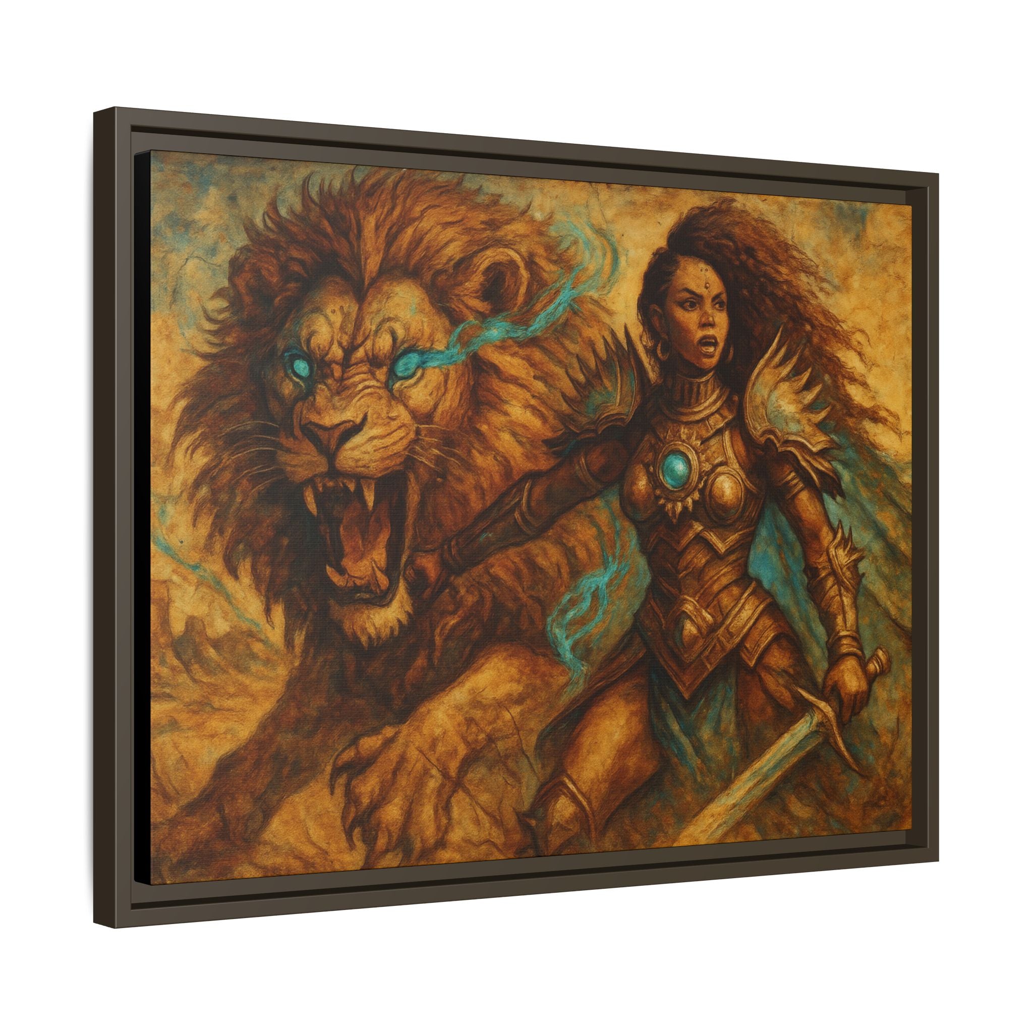 Fantasy Lion and Warrior