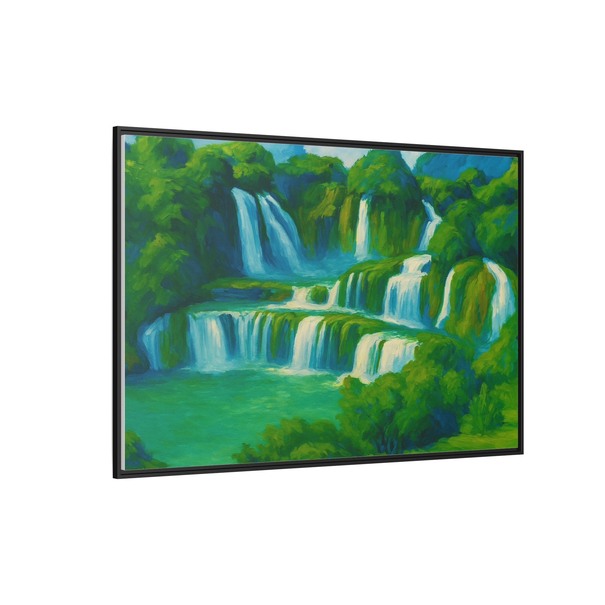 Green Serene Waterfall