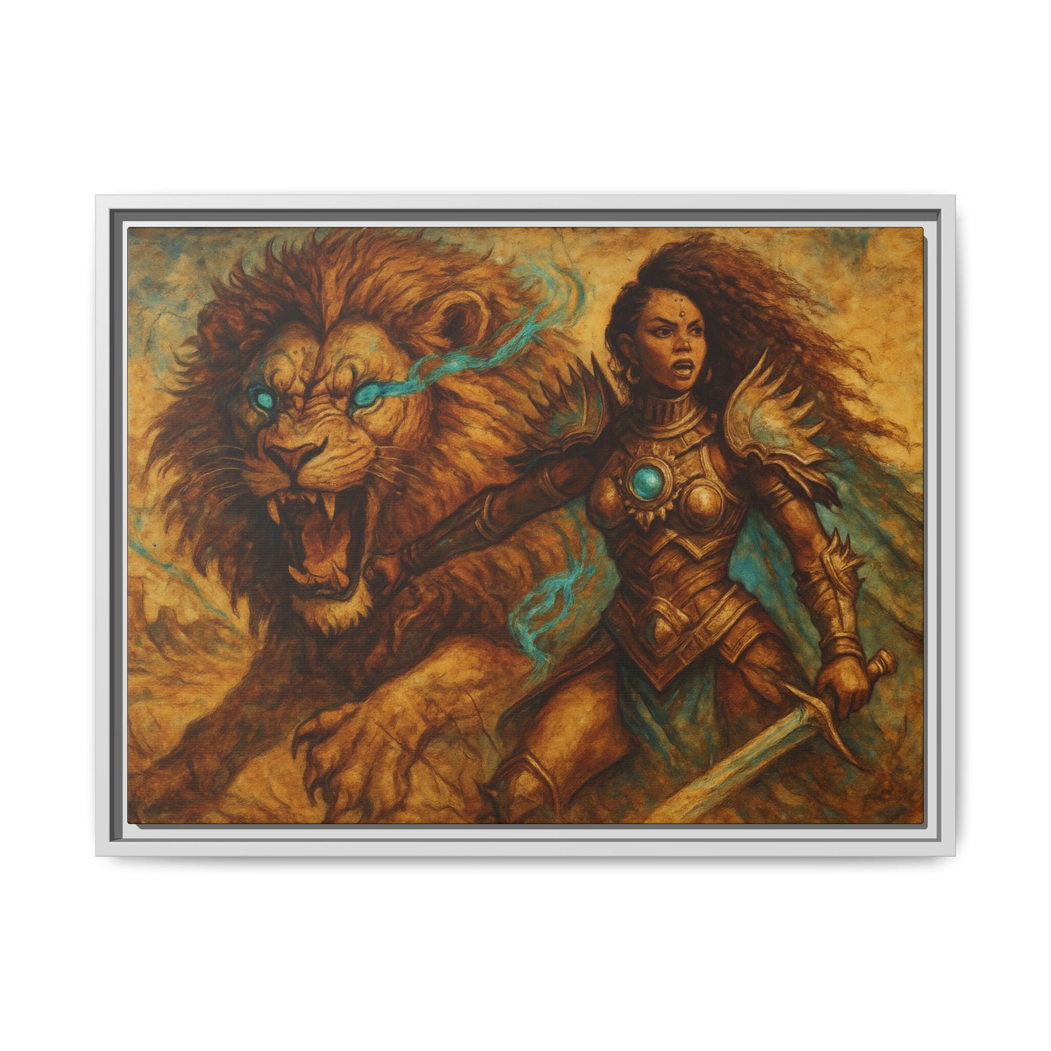 Fantasy Lion and Warrior