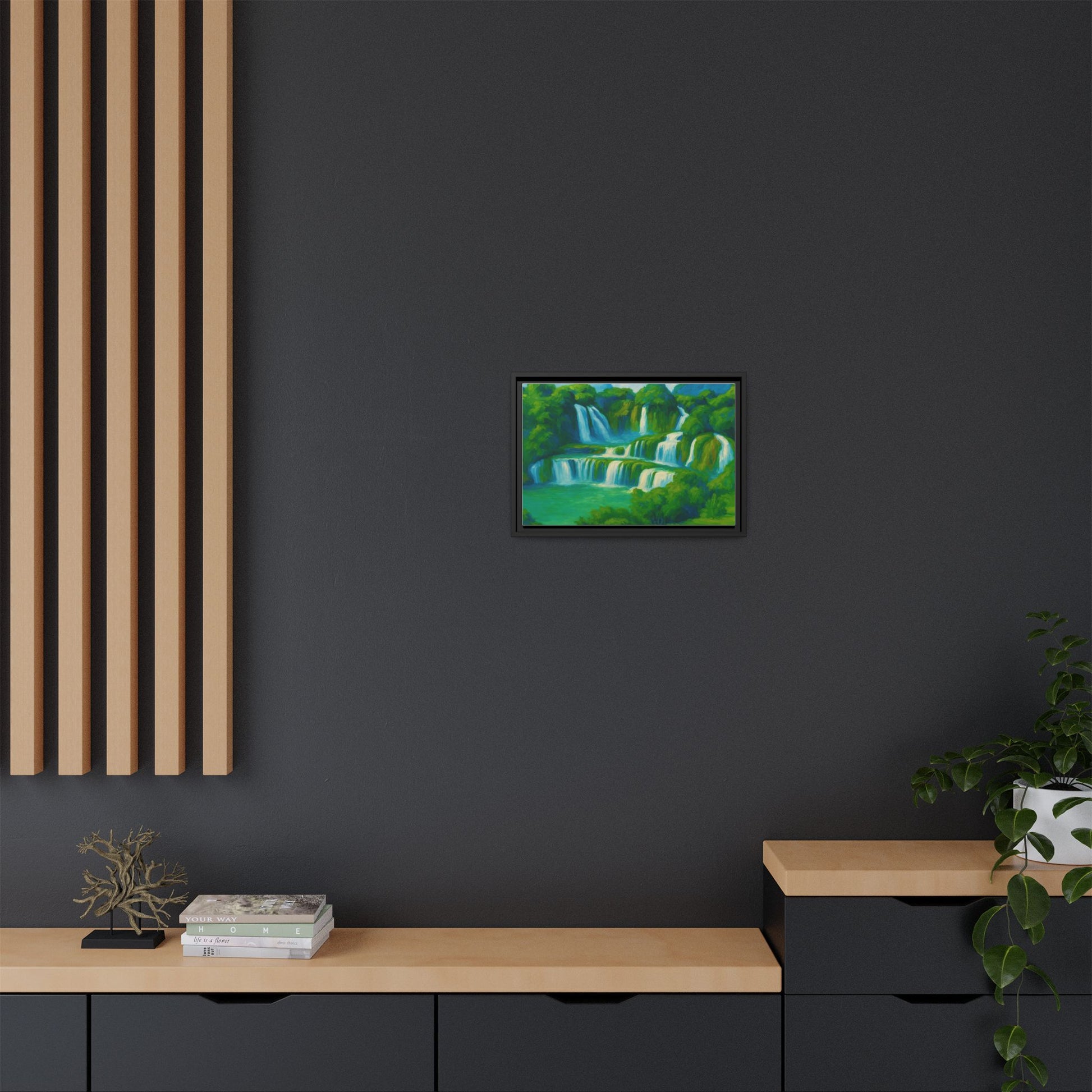 Green Serene Waterfall