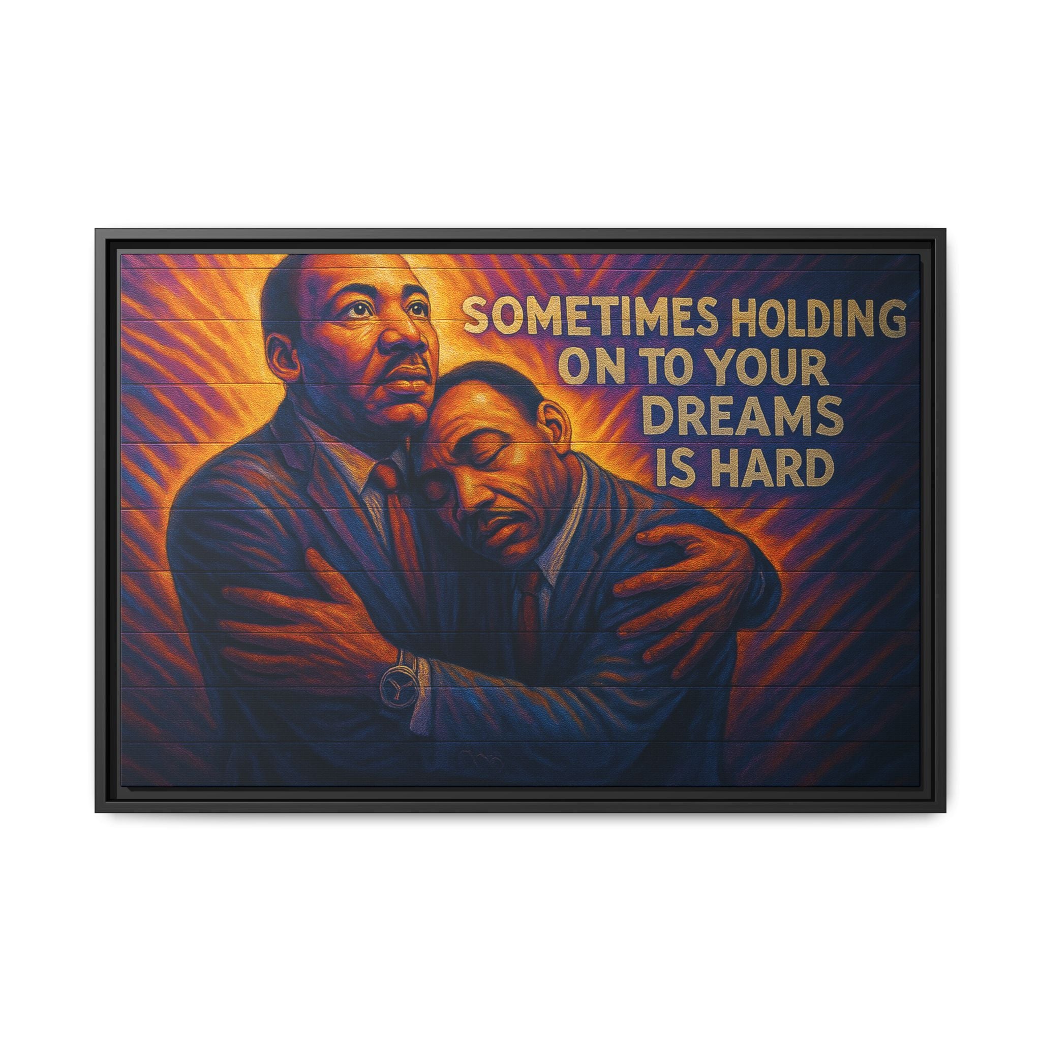 Inspirational Framed Canvas Wall Art, Motivational Home Decor, Dream Quote Art, Multi-color Wall Decor, Uplifting Gift Idea