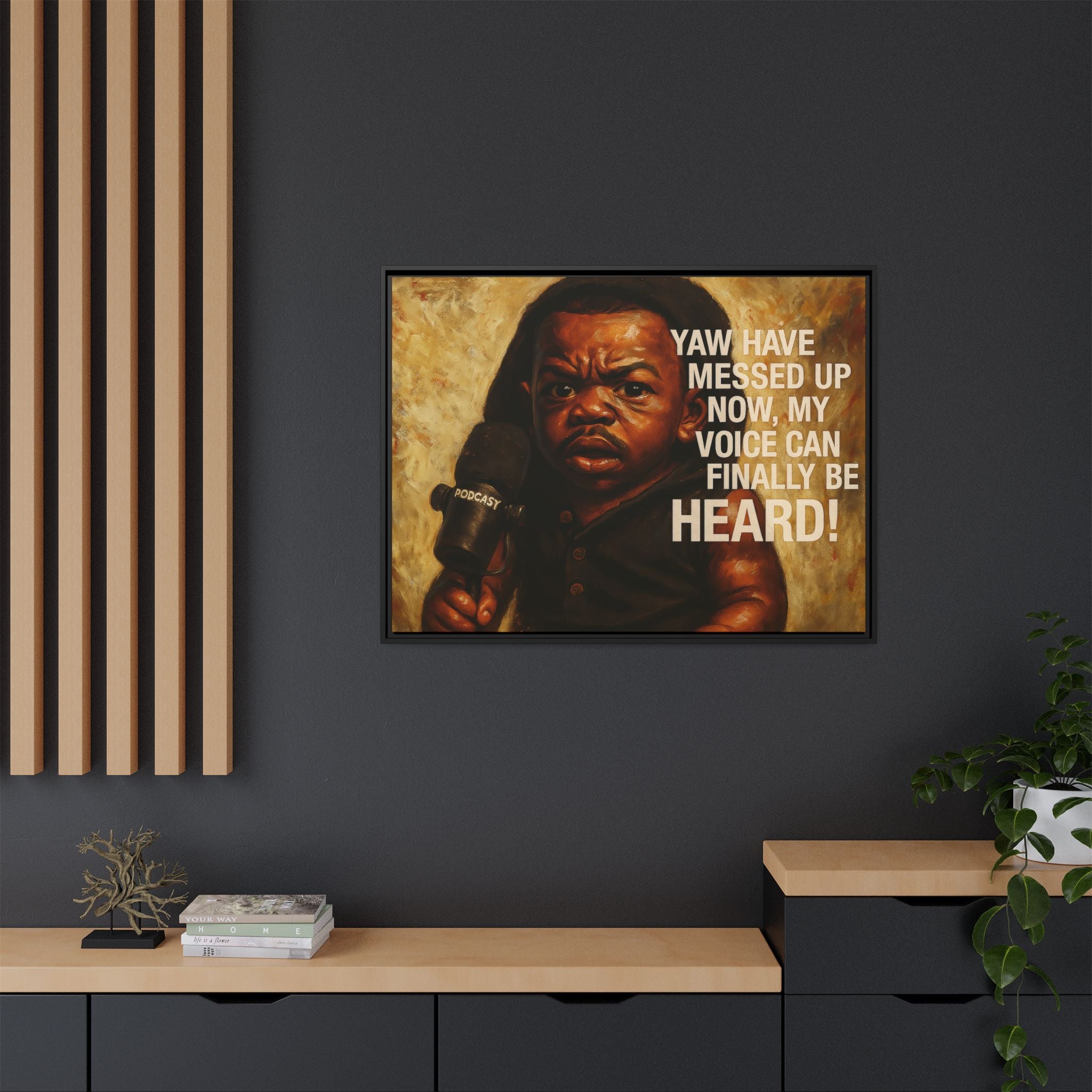 Framed Art Print of Empowering Voice Illustration, Home Decor, Gift for Podcasters, Unique Wall Art, Inspiring Room Accent