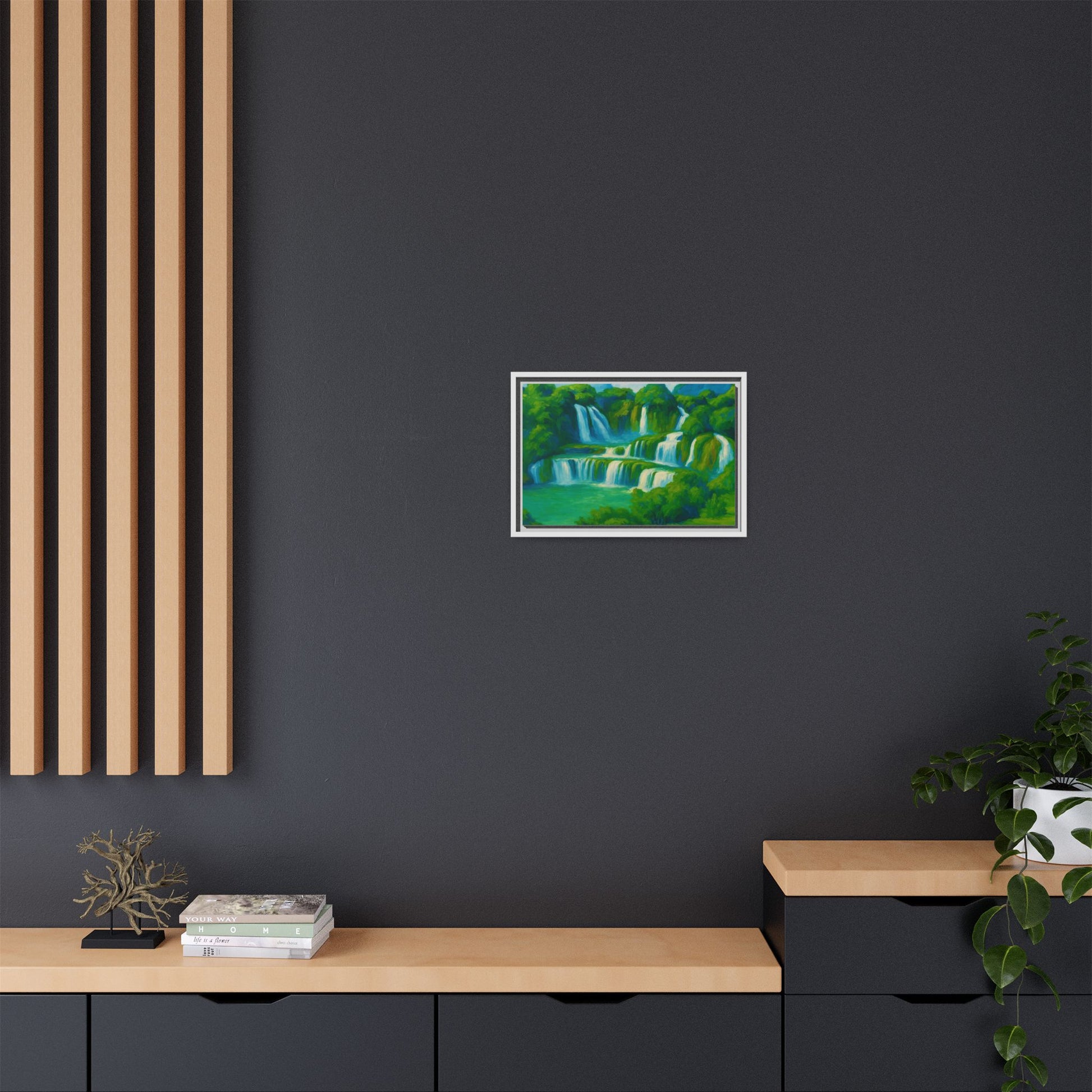 Green Serene Waterfall
