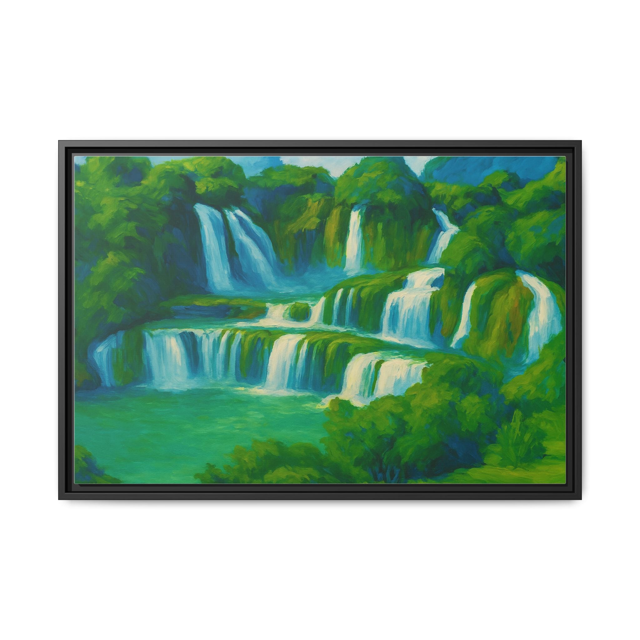 Green Serene Waterfall