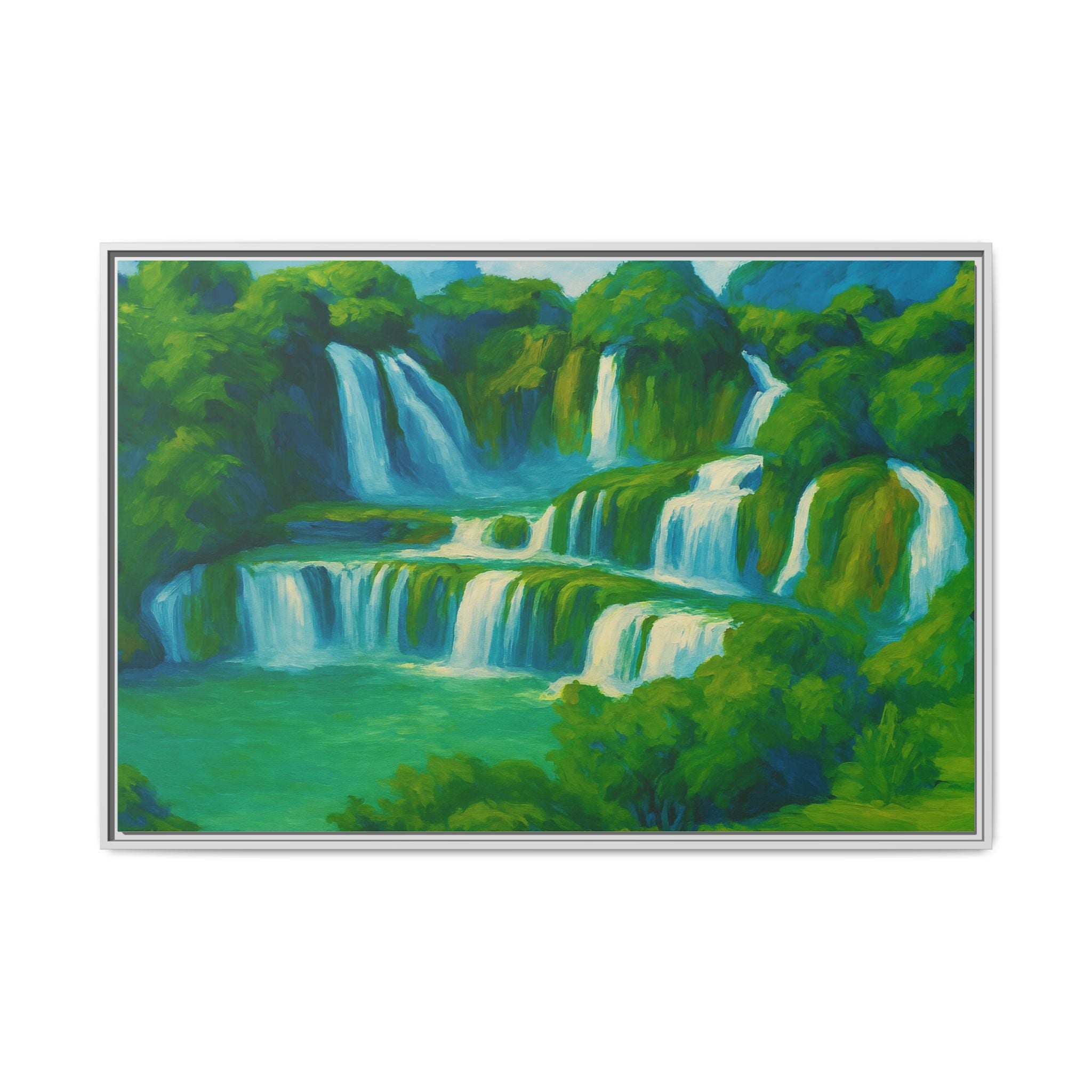 Green Serene Waterfall