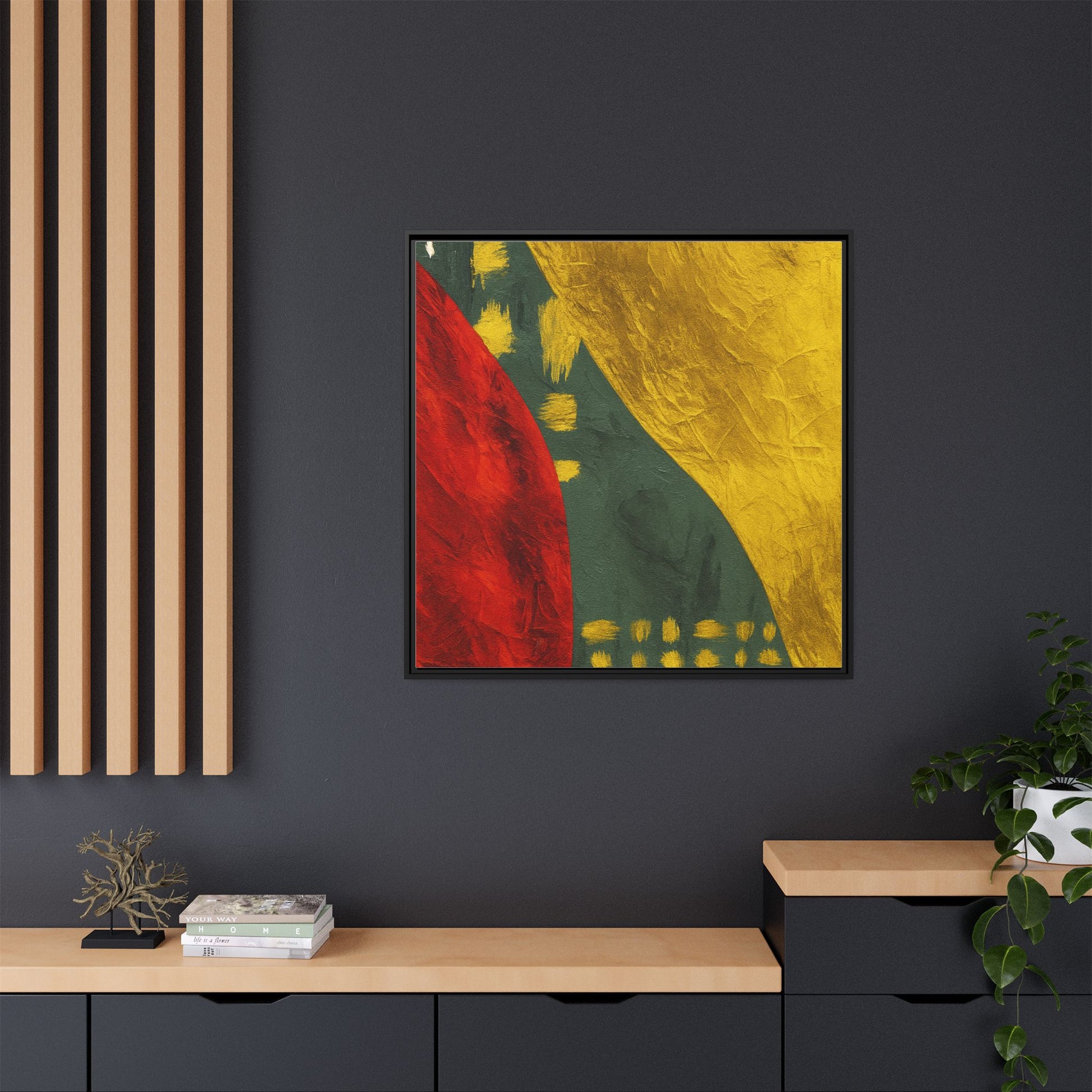 Red Green Gold Abstract