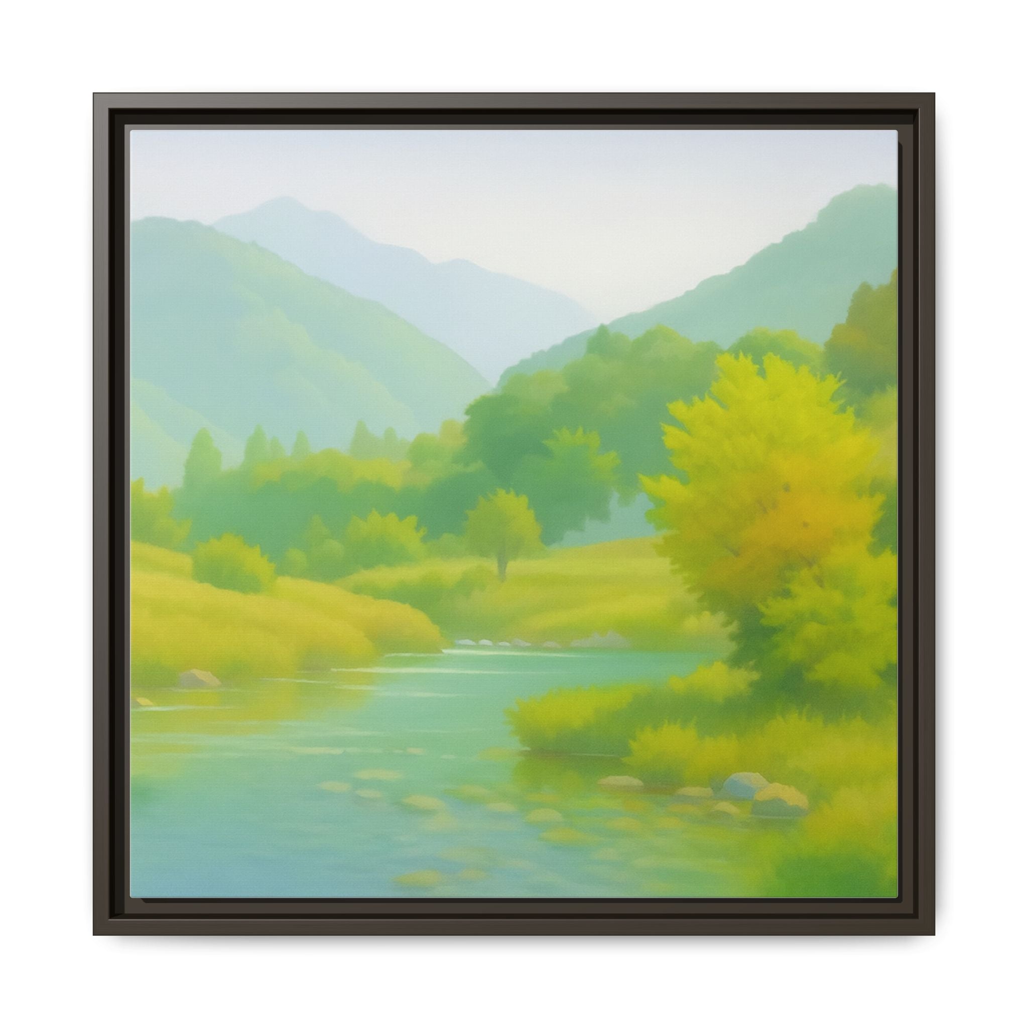 Calming River Green Landscape