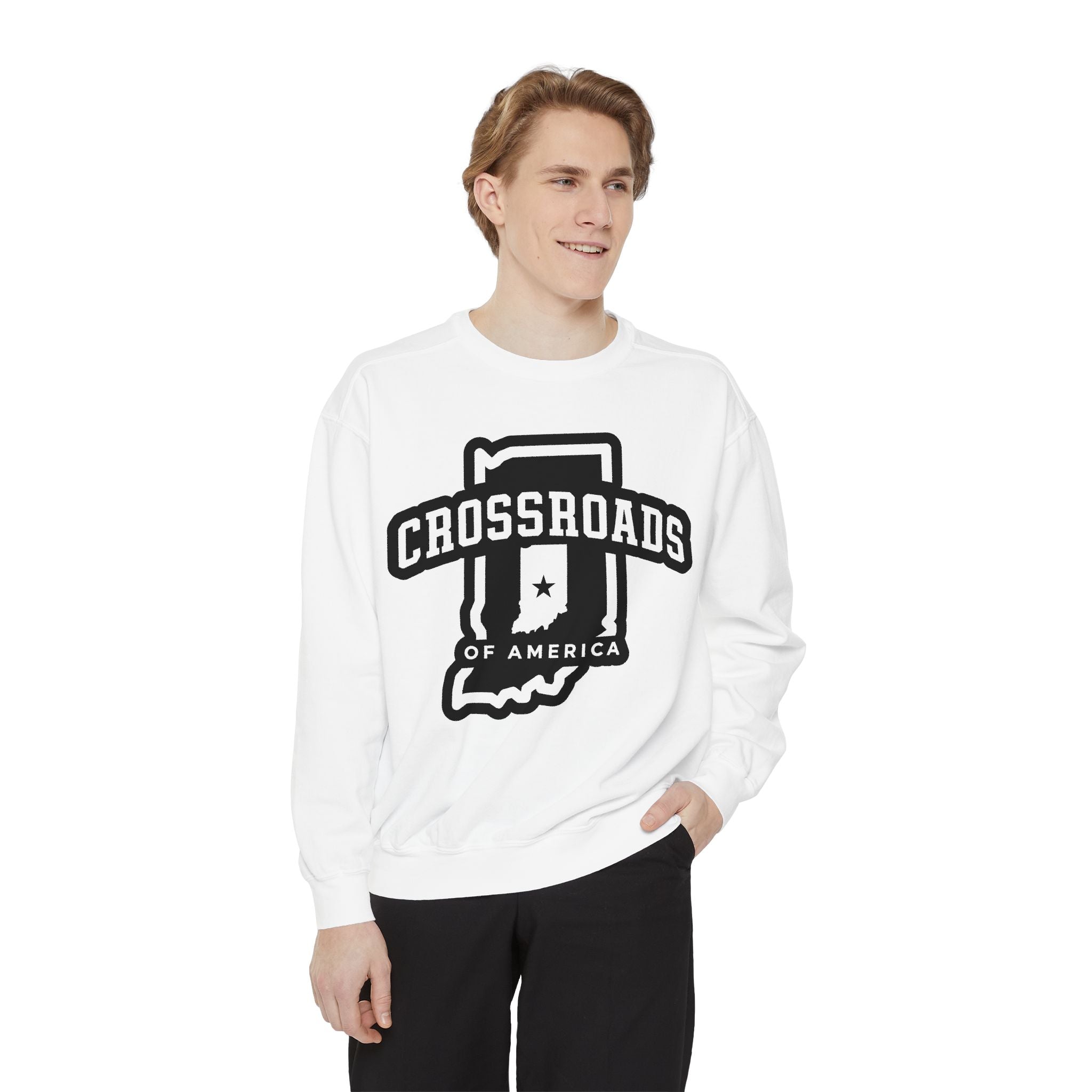 Crossroads of America Sweatshirt – Indiana State Vintage Logo Crewneck