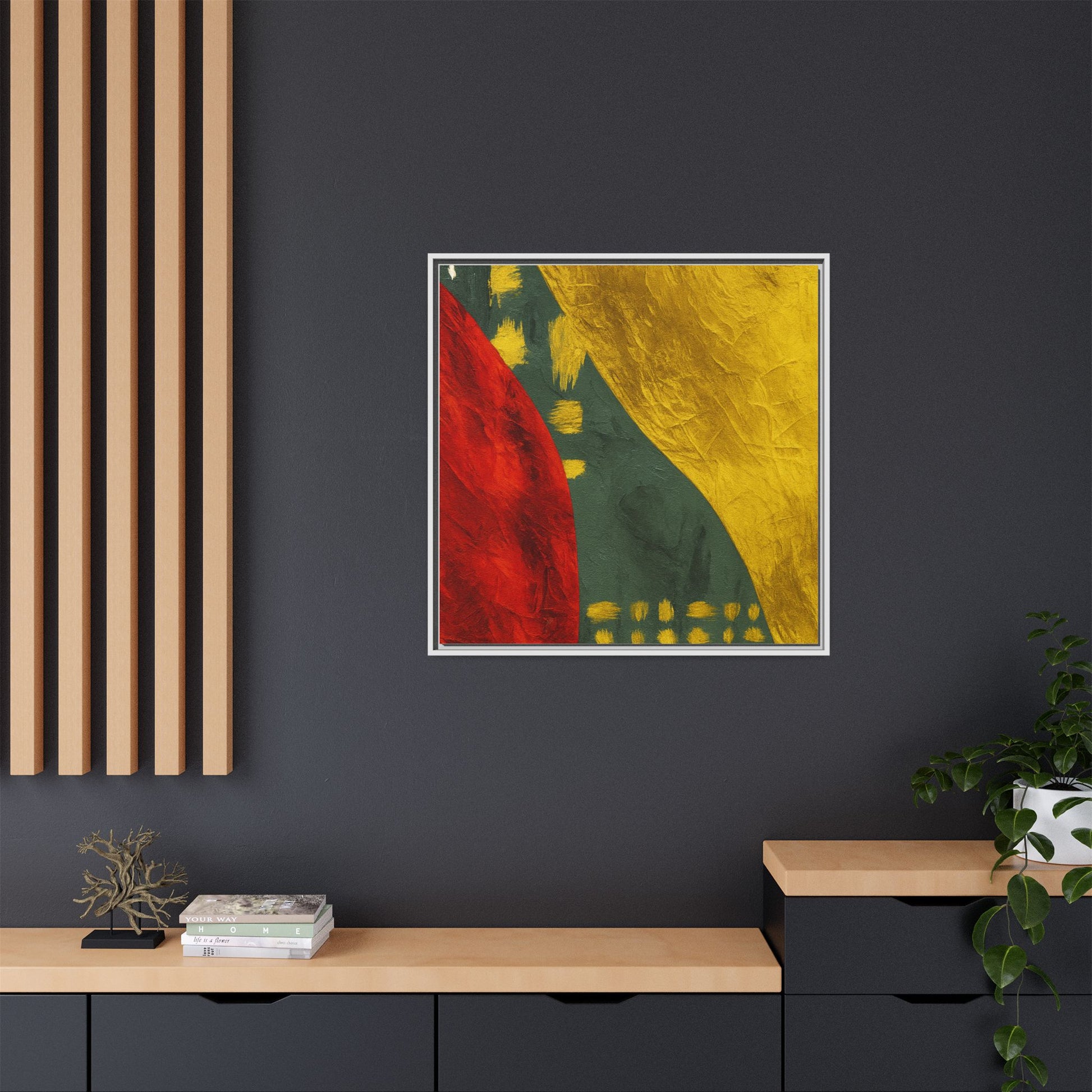 Red Green Gold Abstract