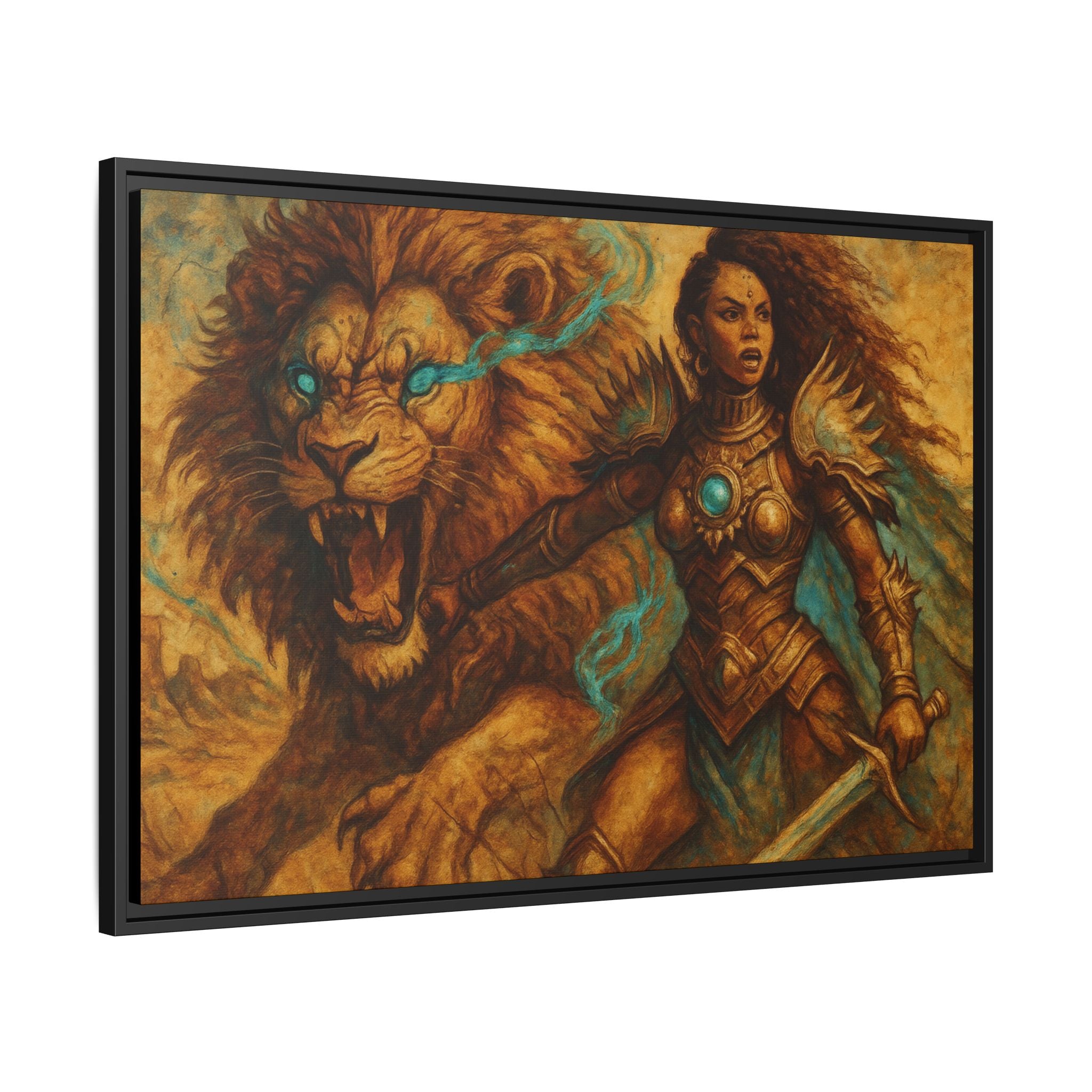 Fantasy Lion and Warrior