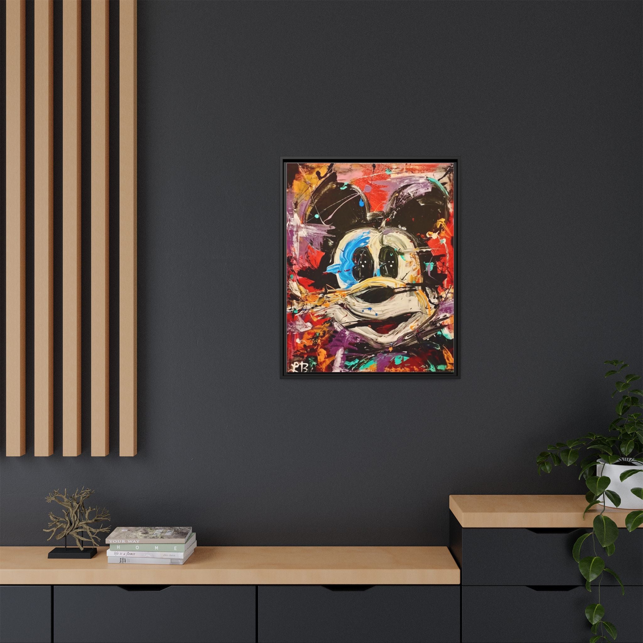 Framed Abstract Mouse Pop Art Canvas