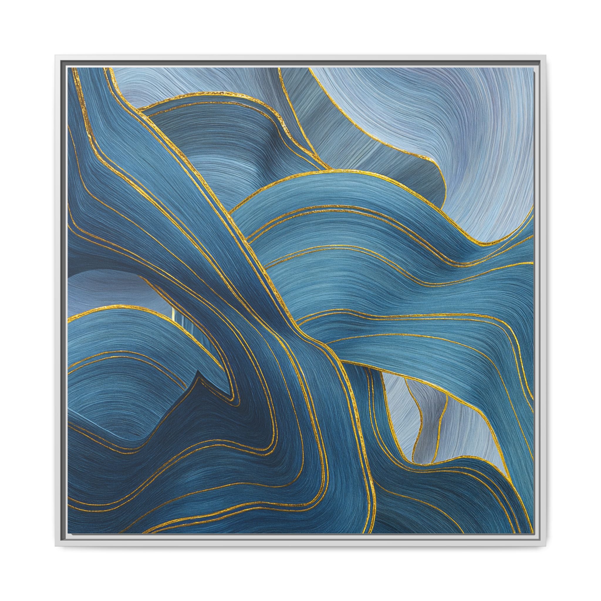 Blue Swirl Golden Trim