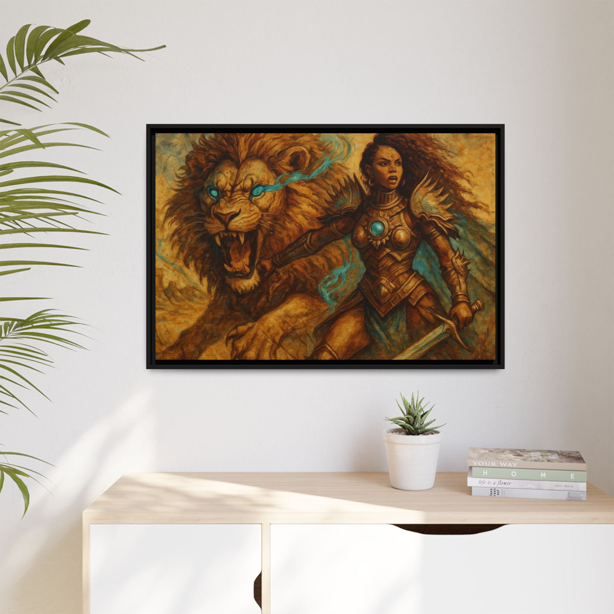 Fantasy Lion and Warrior