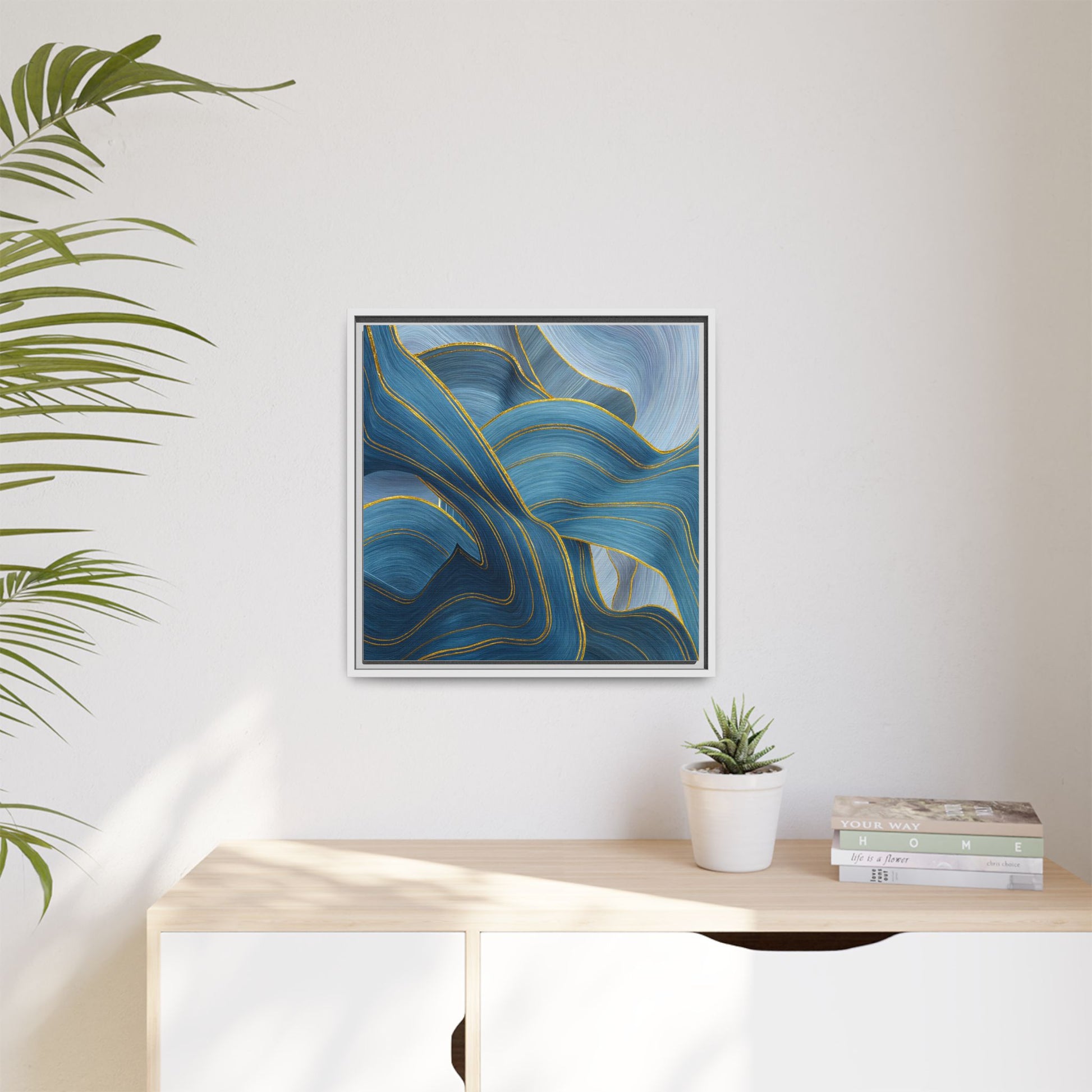 Blue Swirl Golden Trim