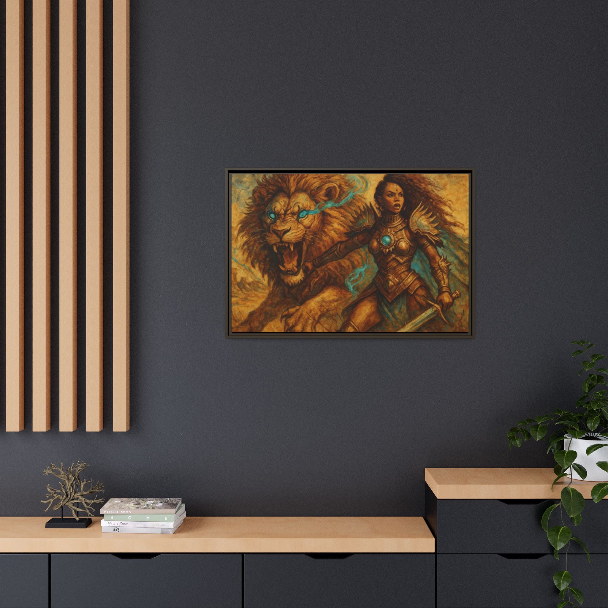 Fantasy Lion and Warrior