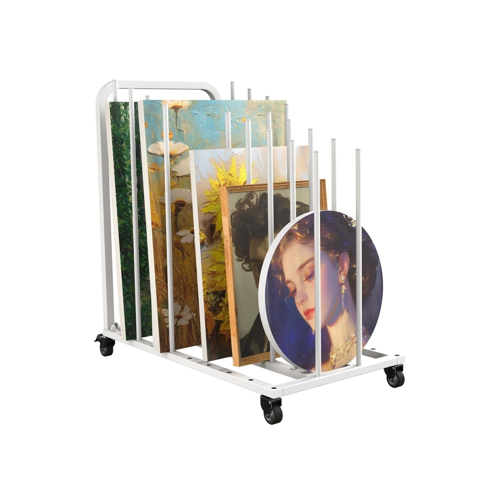 Art Canvas Storage Rack with Wheels, Art Drying Painting Rack, Art Storage Ea...