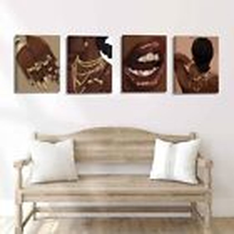 Black Woman Art Printing,Boho Black Framed 8"X10"- Black Woman Art Printing