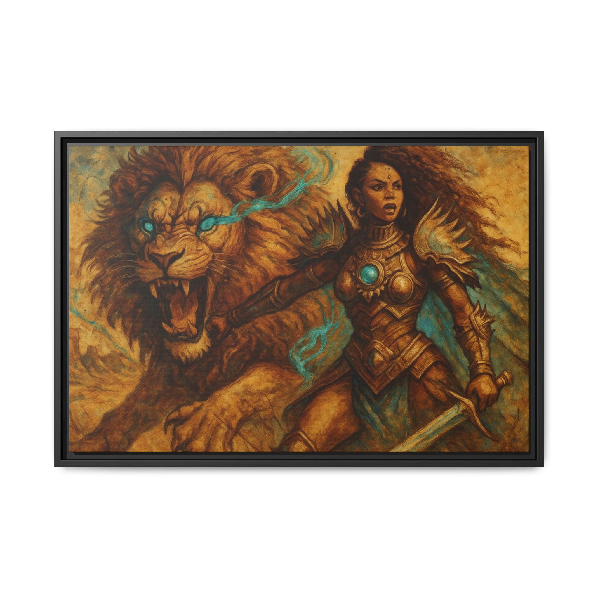 Fantasy Lion and Warrior