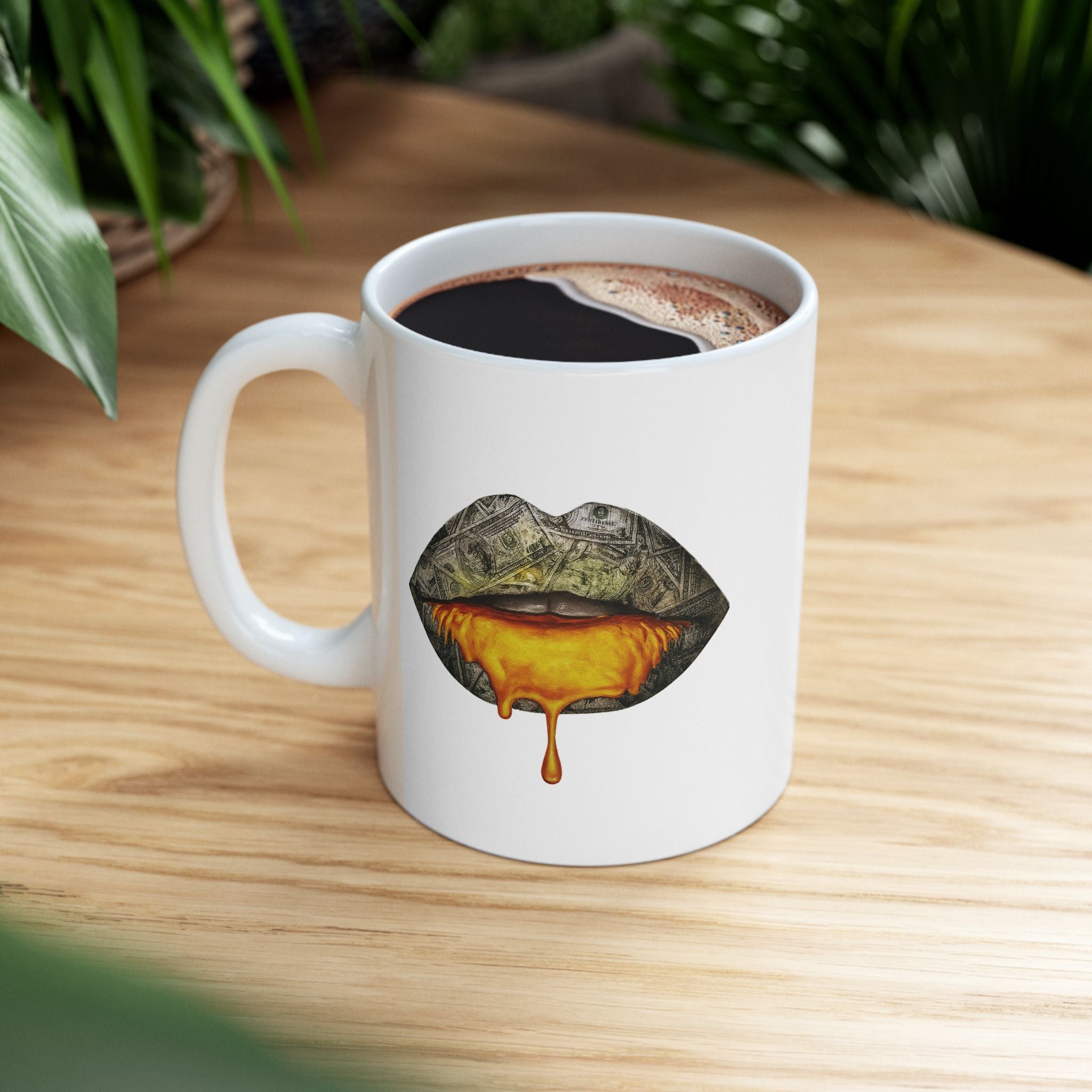 Gold Drip Lips Ceramic Mug | 11oz & 15oz