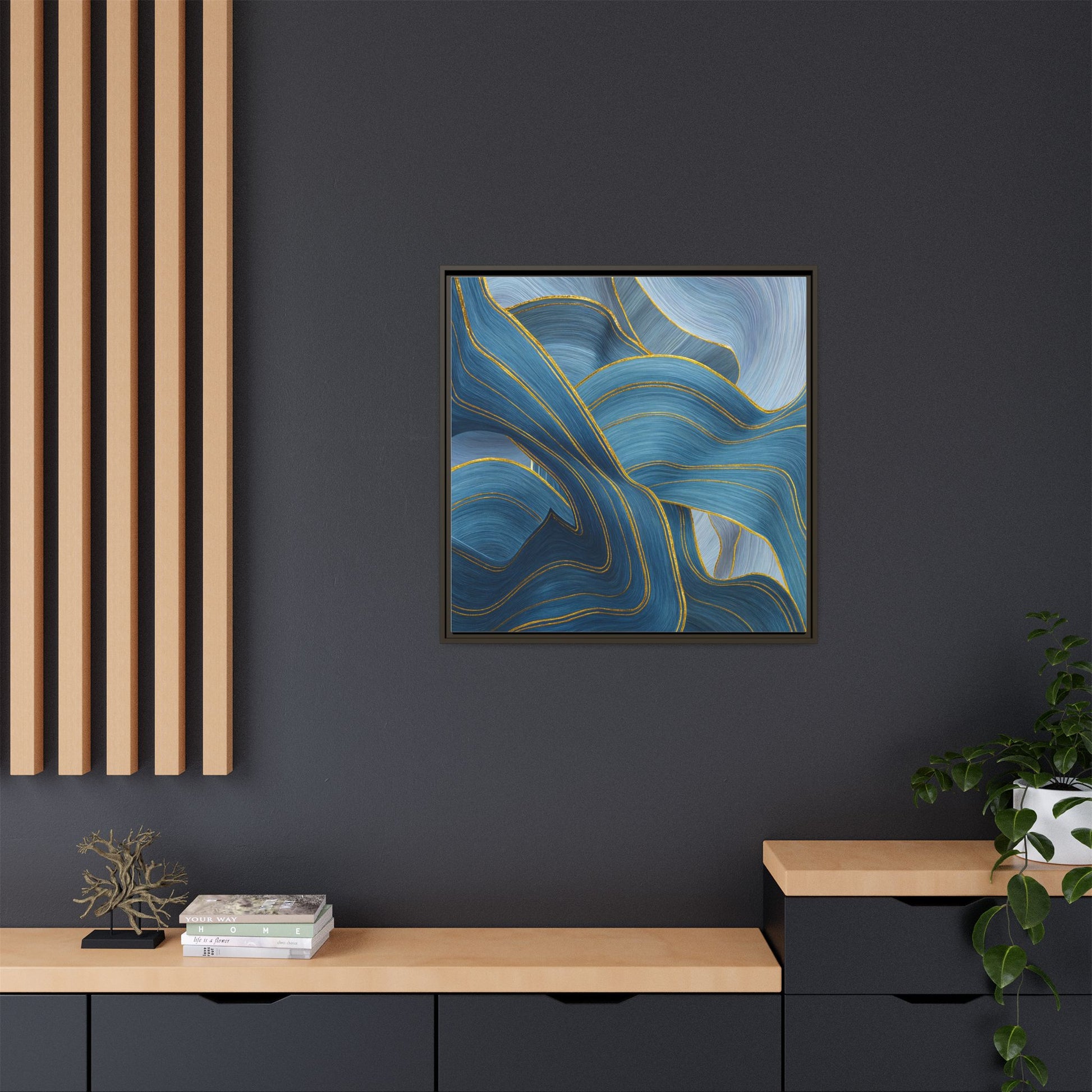 Blue Swirl Golden Trim