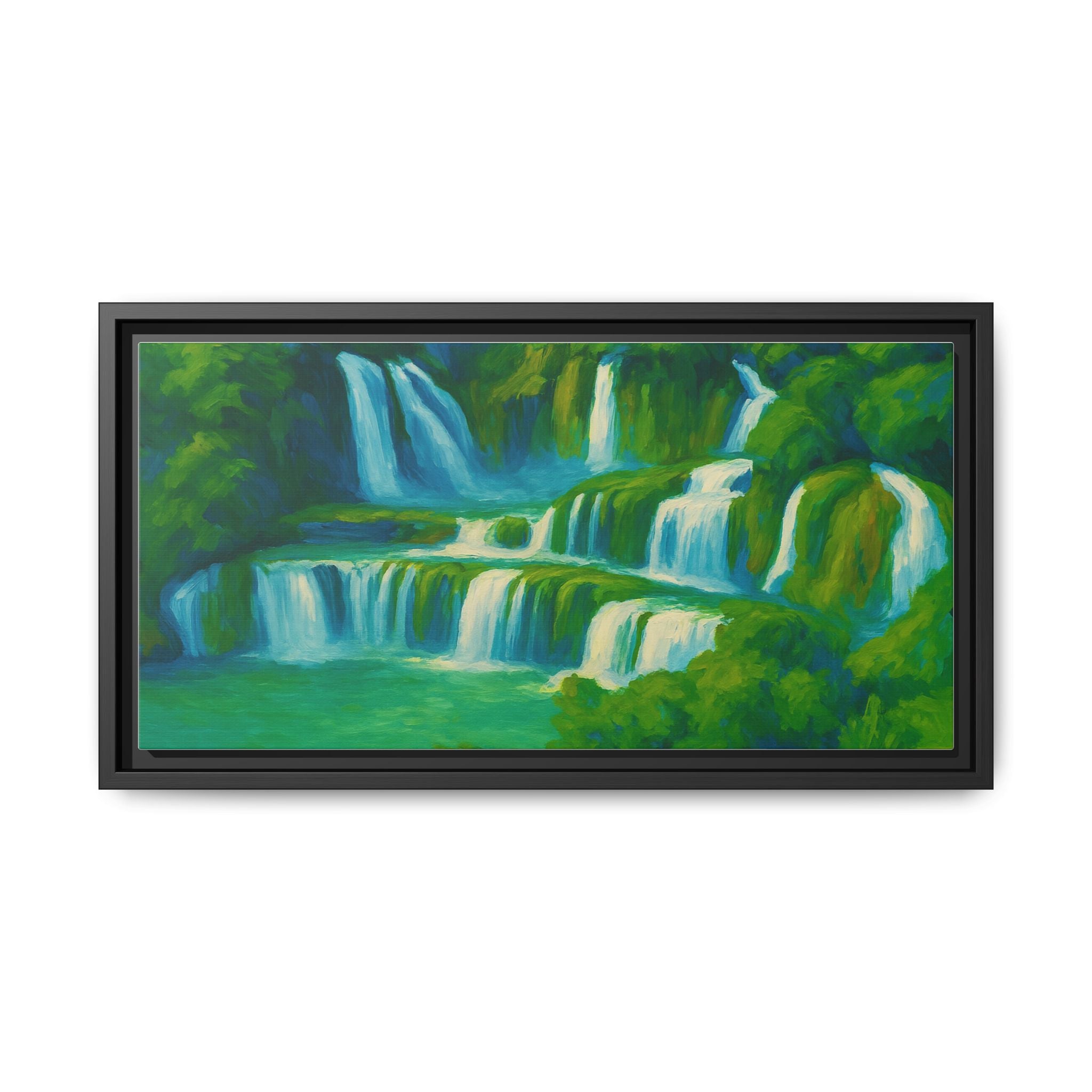 Green Serene Waterfall