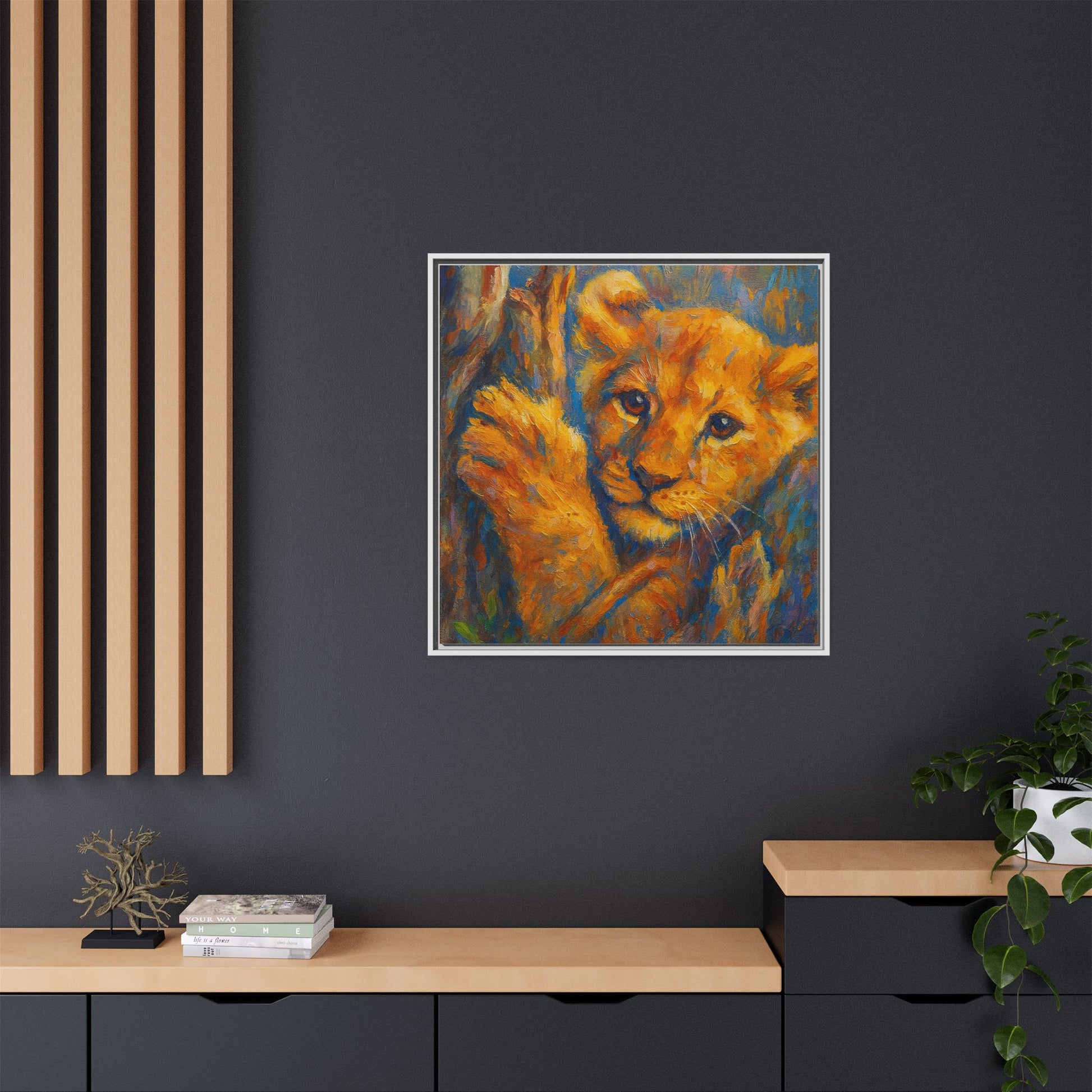 Lion Cub in Tree