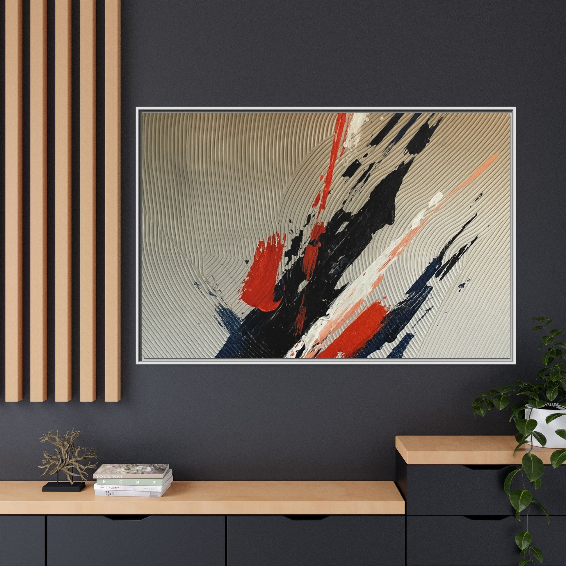 Black Red White Splatter