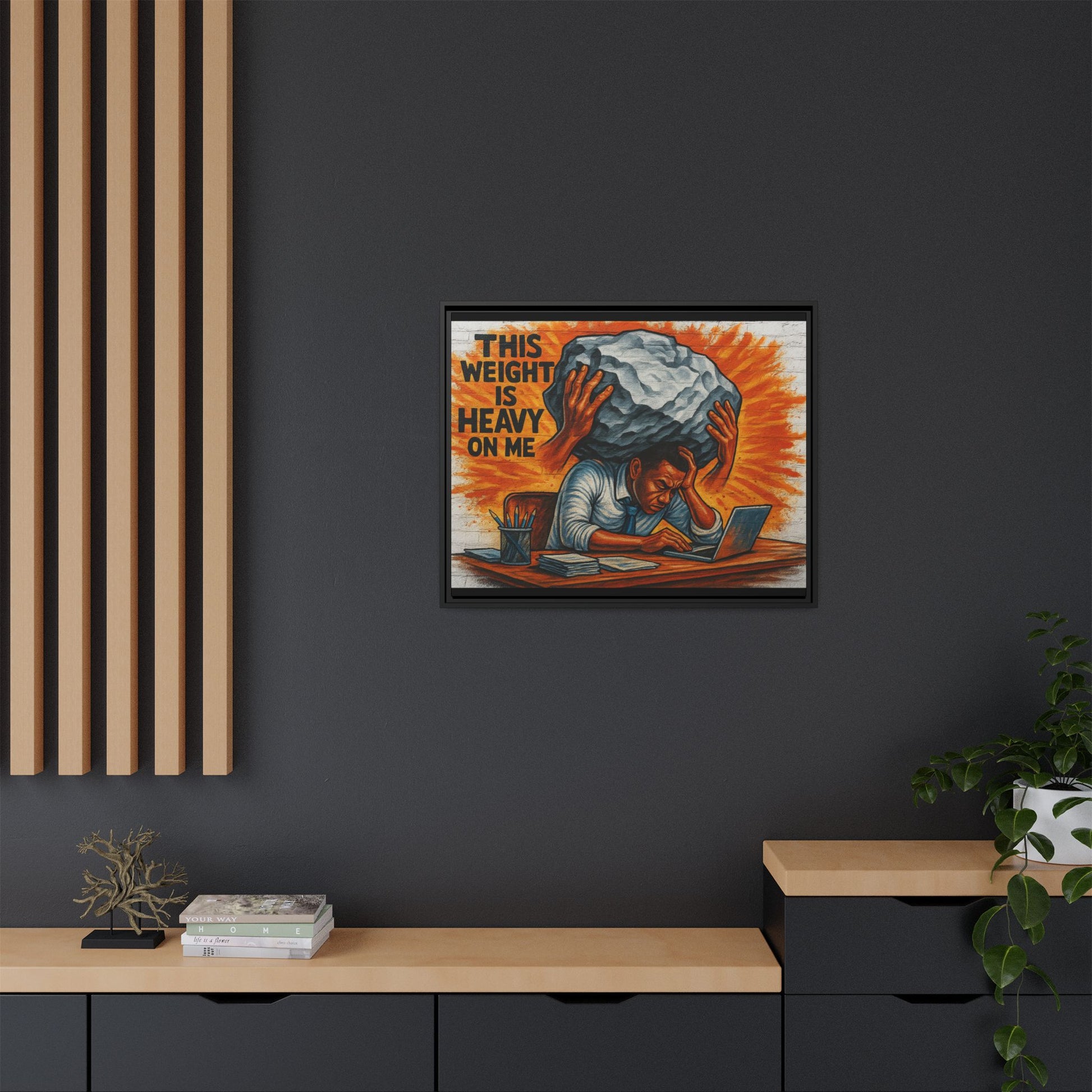 Framed Canvas Art, Stress Relief Decor, Office Wall Art, Motivational Artwork, Unique Gift for Home or Office