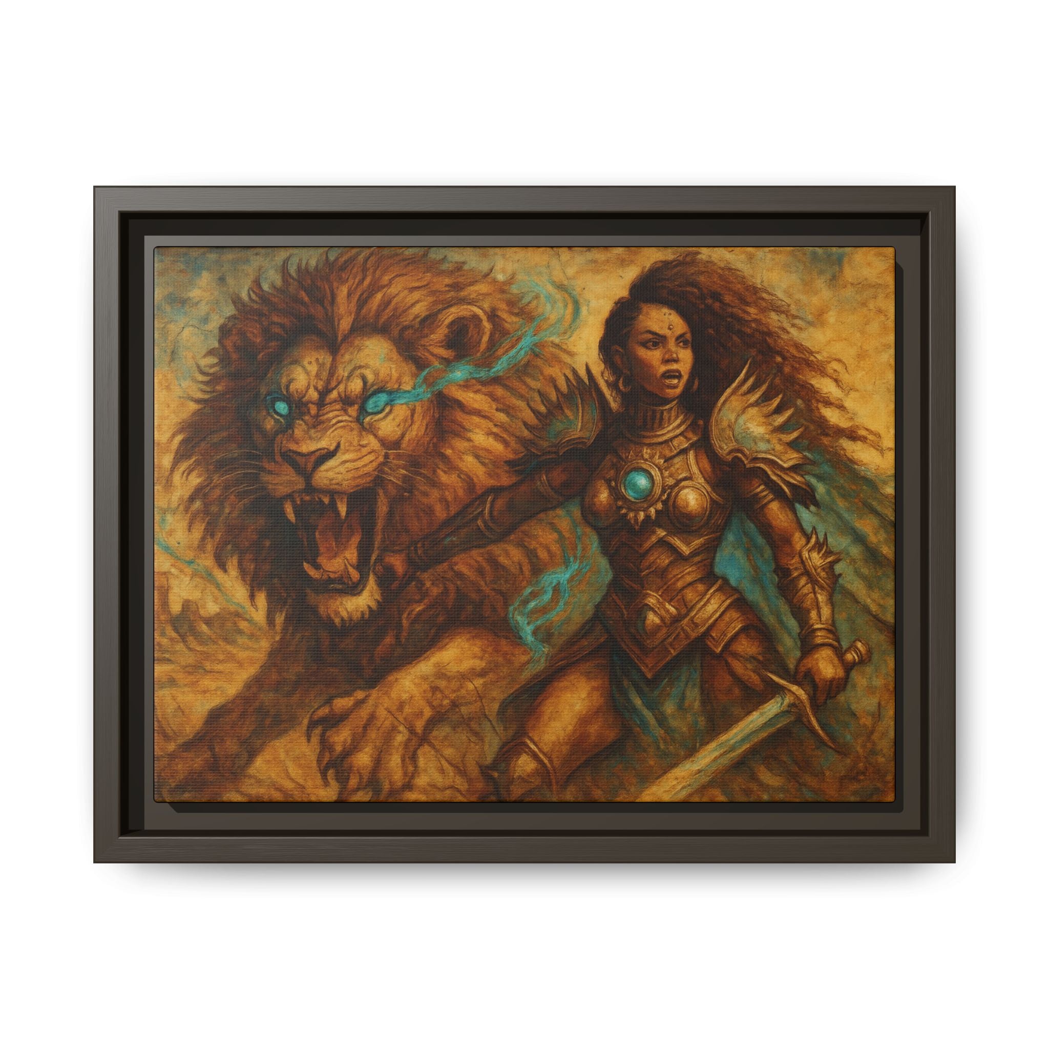 Fantasy Lion and Warrior