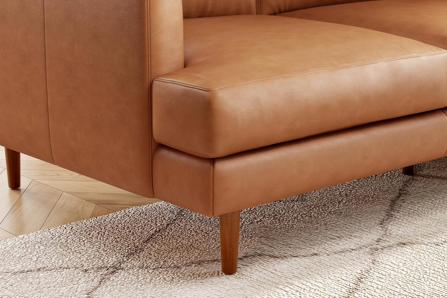 Valencia Grosseto Cognac Tan 3 Seater Leather Sofa