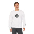 Emblem Enjoin Good X Forbid Evil — White Crewneck Sweatshirt