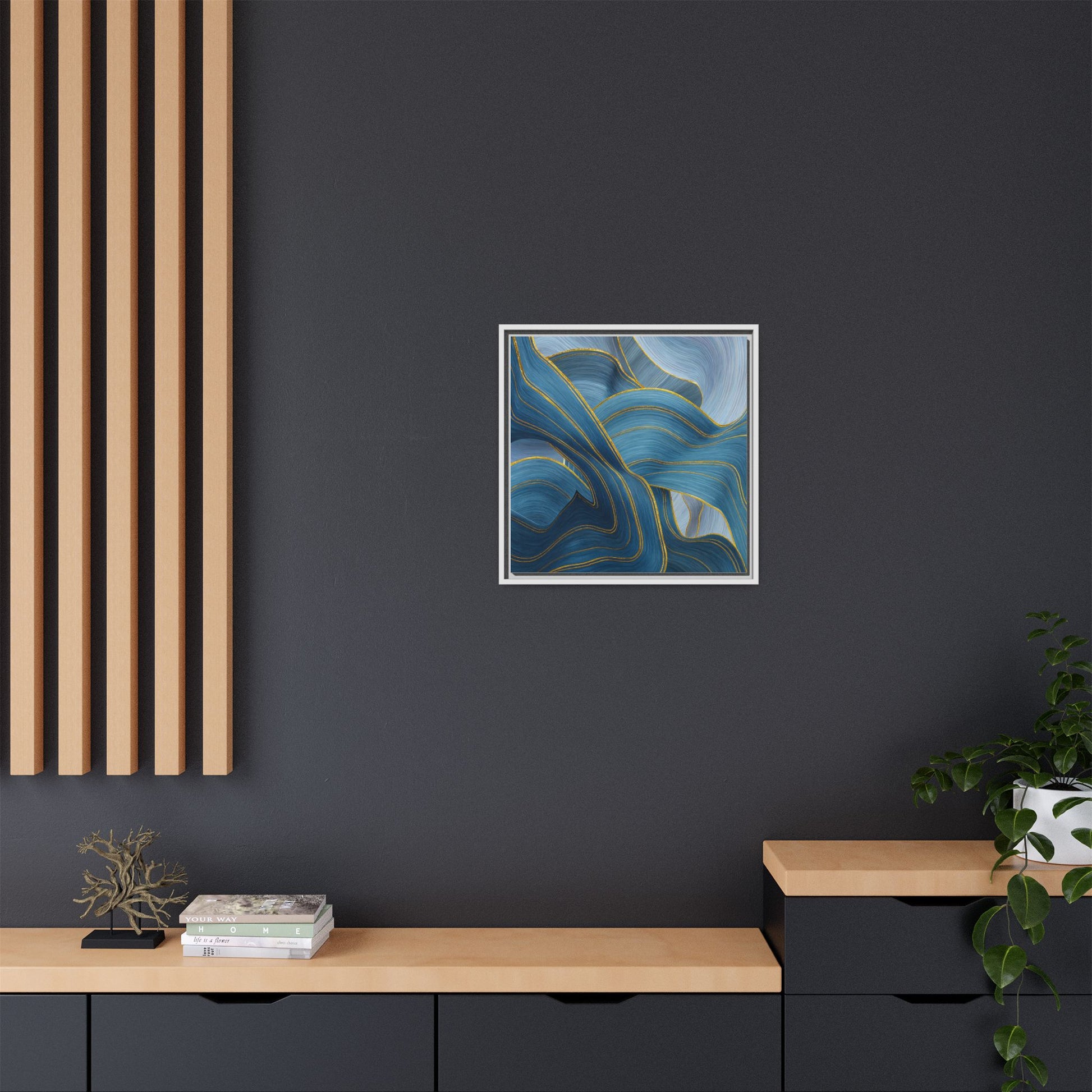 Blue Swirl Golden Trim