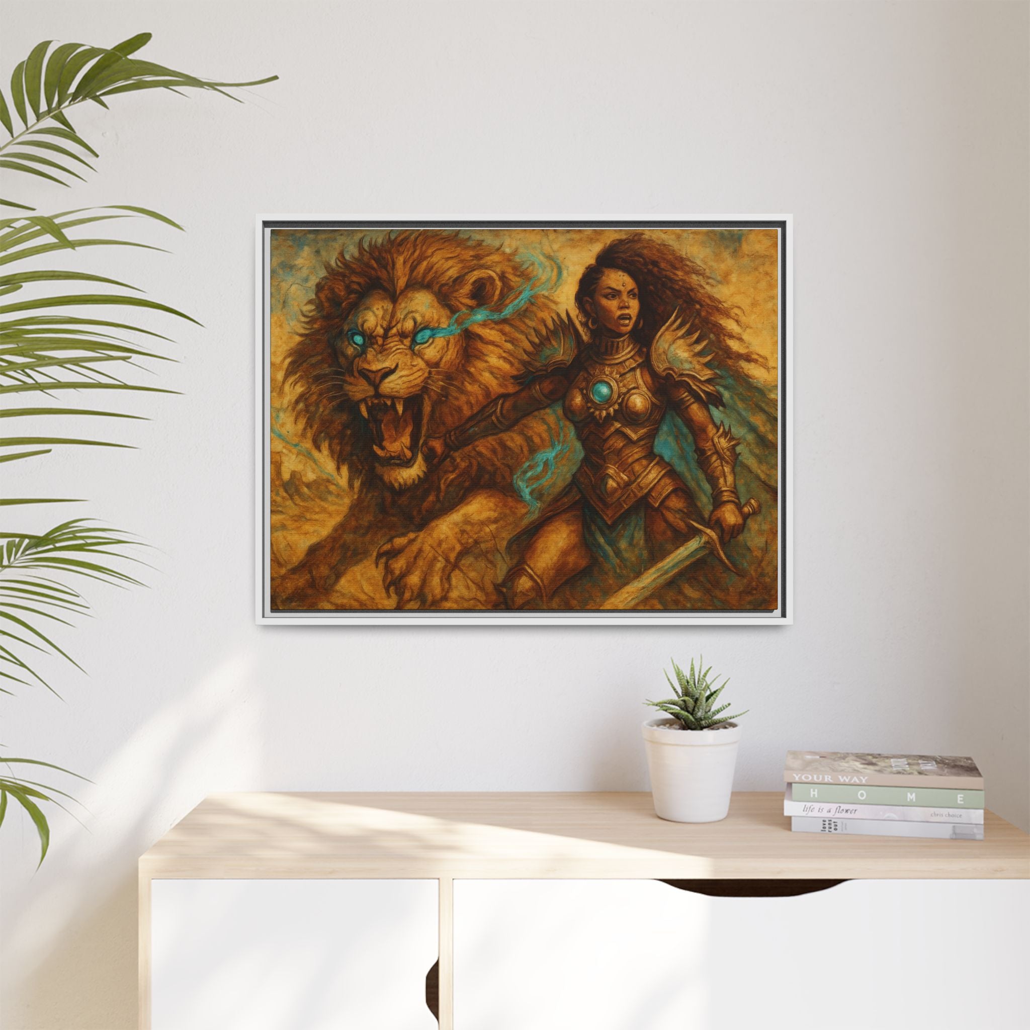 Fantasy Lion and Warrior