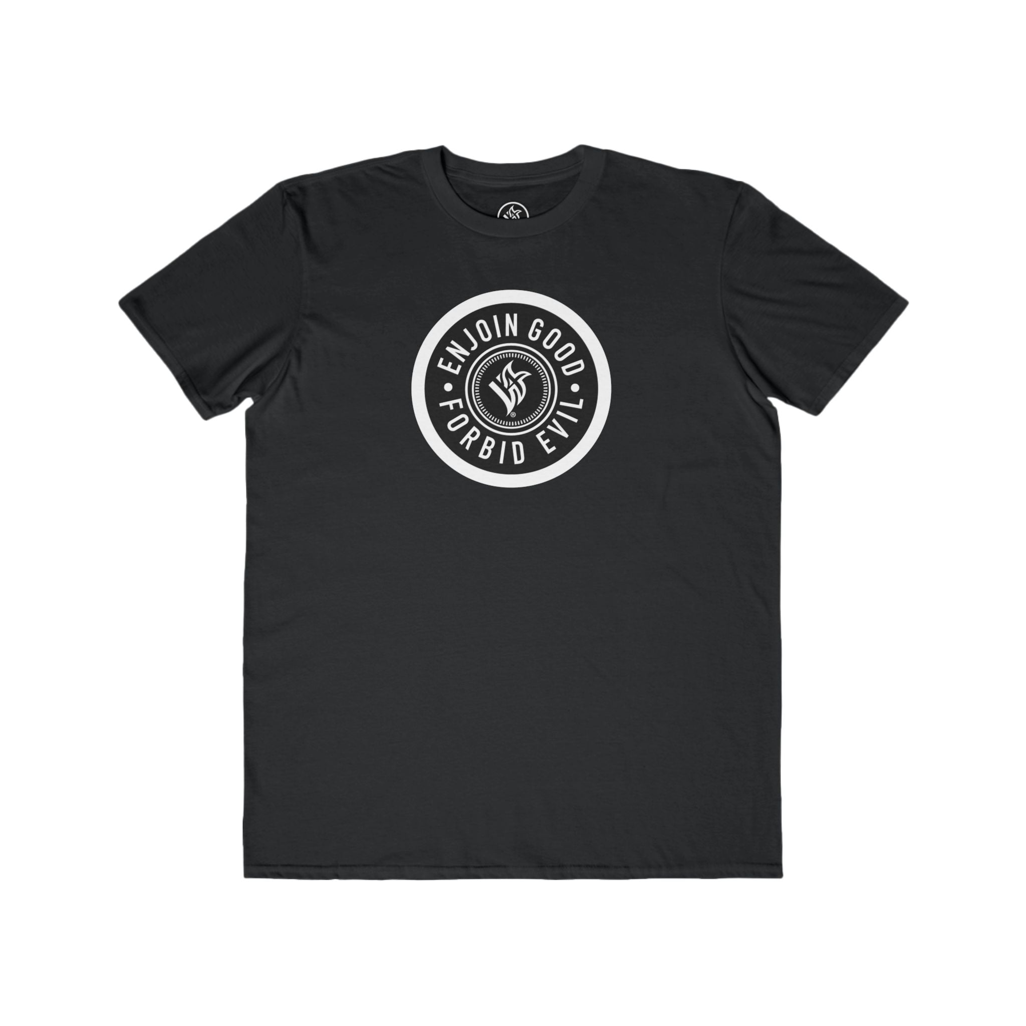 Emblem Enjoin Good X Forbid Evil — Black Tee