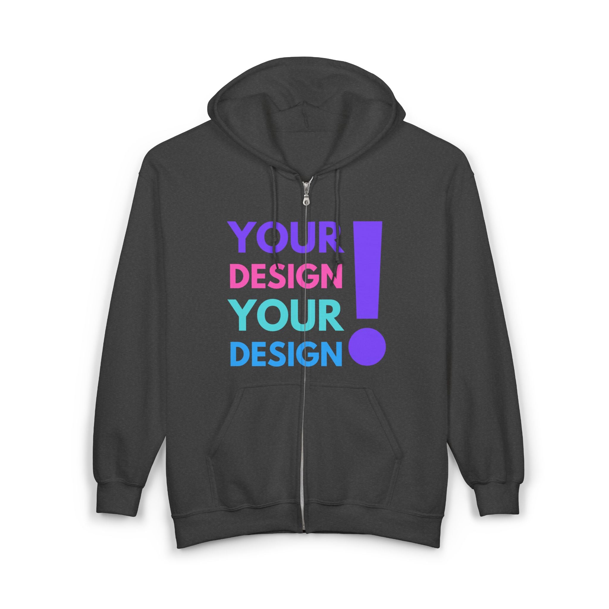 Customizable Unisex Zip Hoodie - Your Design Sweatshirt, Personalized Gift, Trendy Outerwear, Cozy Layering, Unique Style