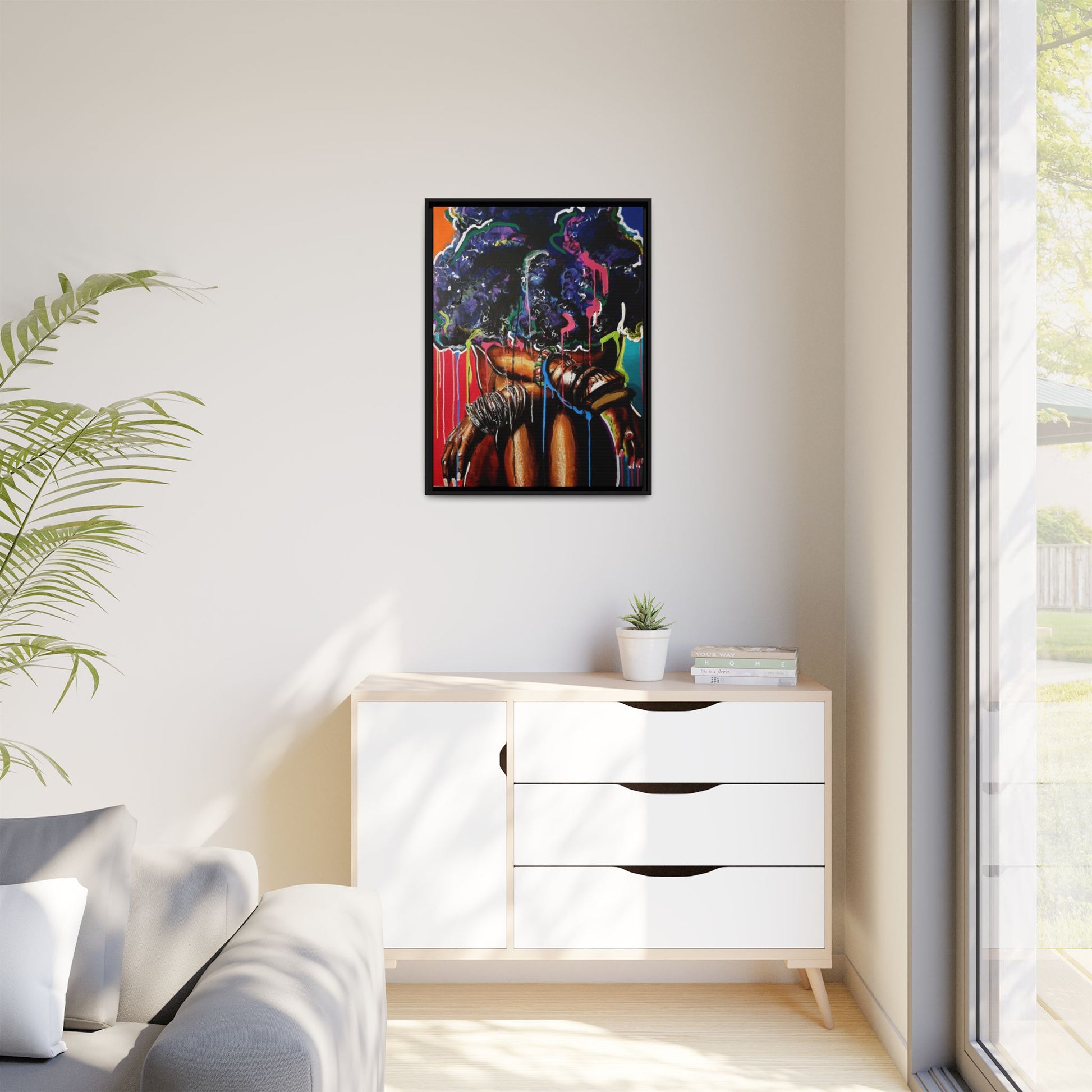 Bold Colorful Fro Lady