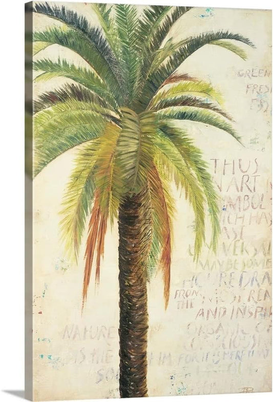 Palms and Scrolls II Canvas Wall Art Print by Patricia Pinto, Coastal, Home Decor, Nature Artwork, 24" X36In
