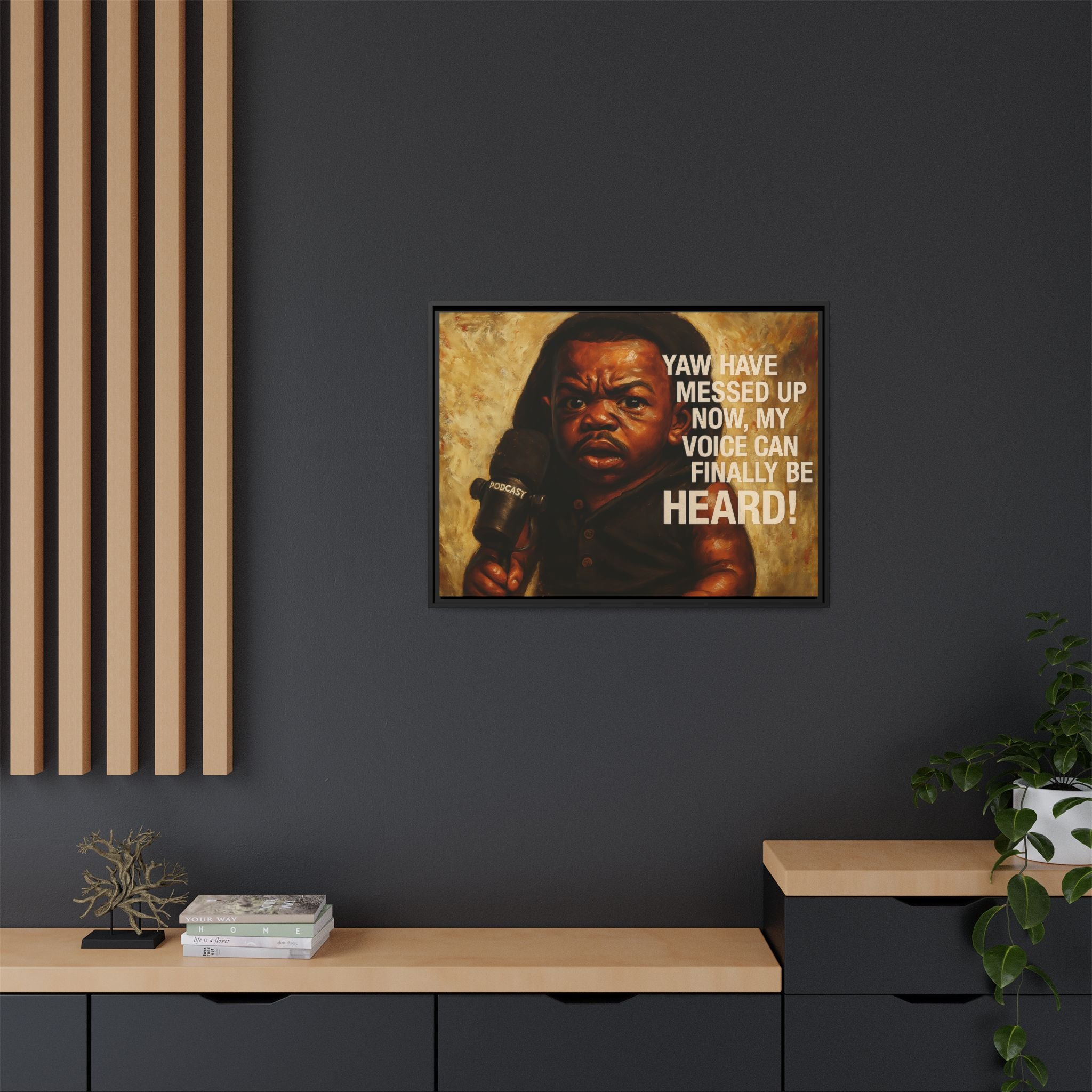 Framed Art Print of Empowering Voice Illustration, Home Decor, Gift for Podcasters, Unique Wall Art, Inspiring Room Accent