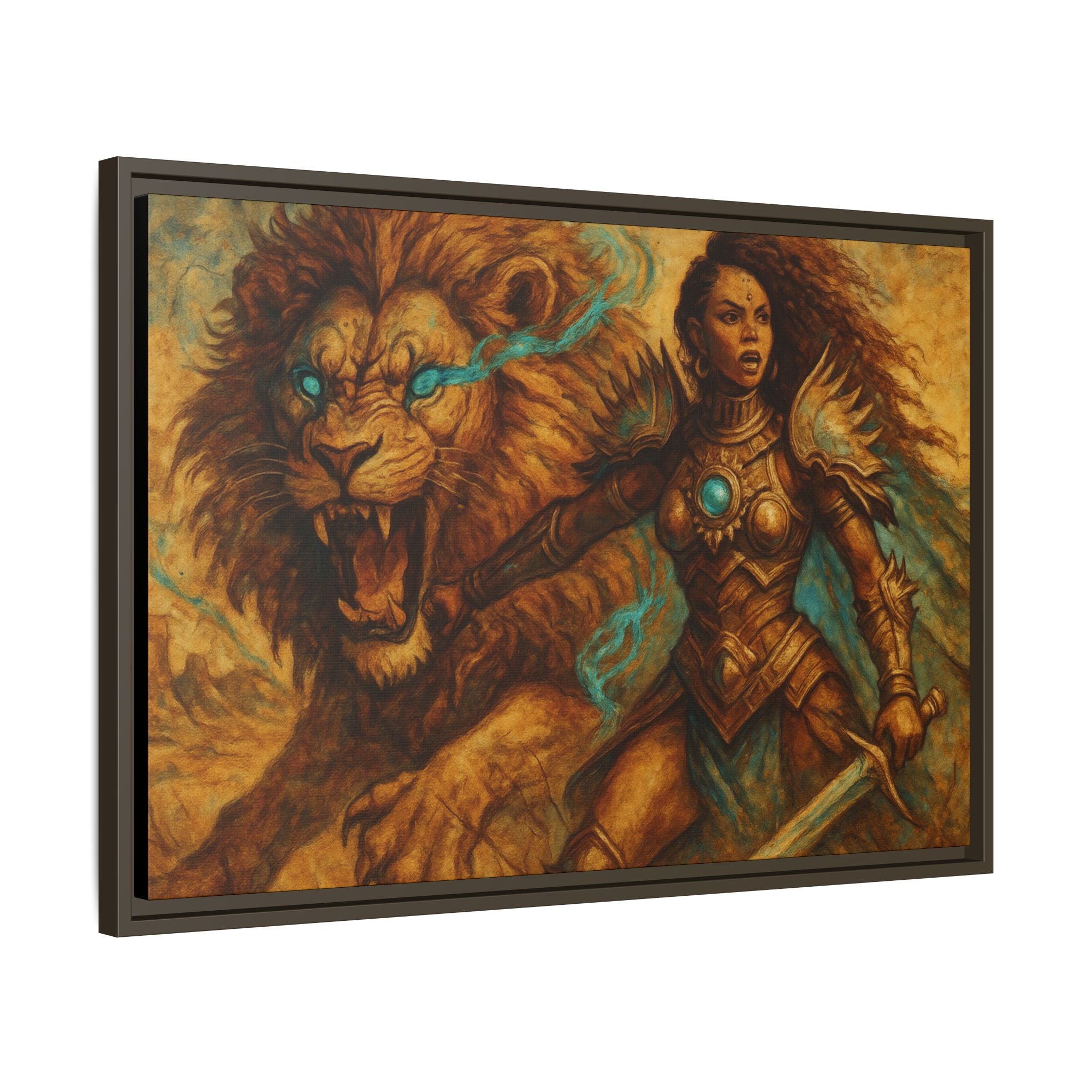 Fantasy Lion and Warrior