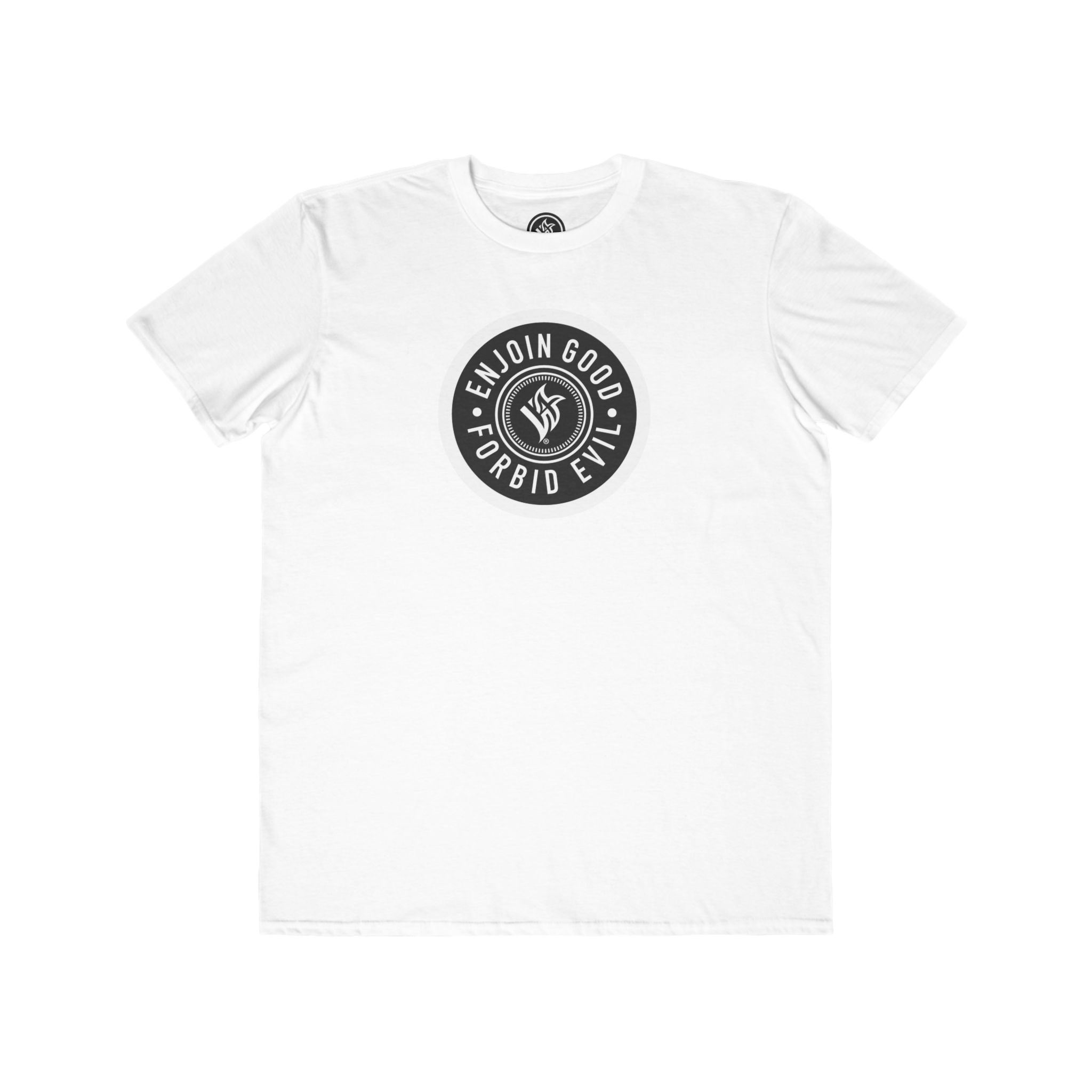 Emblem Enjoin Good X Forbid Evil — White Tee