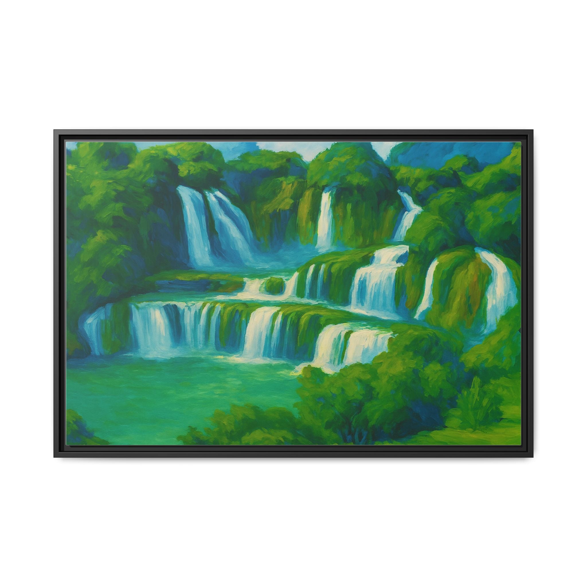 Green Serene Waterfall