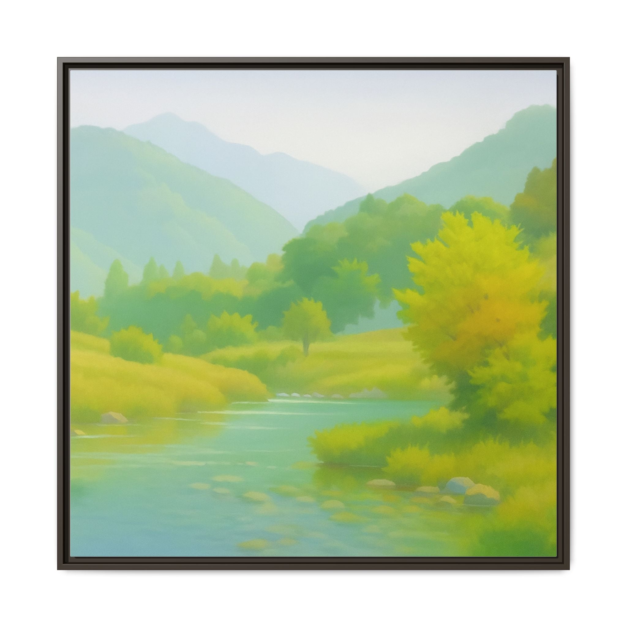 Calming River Green Landscape