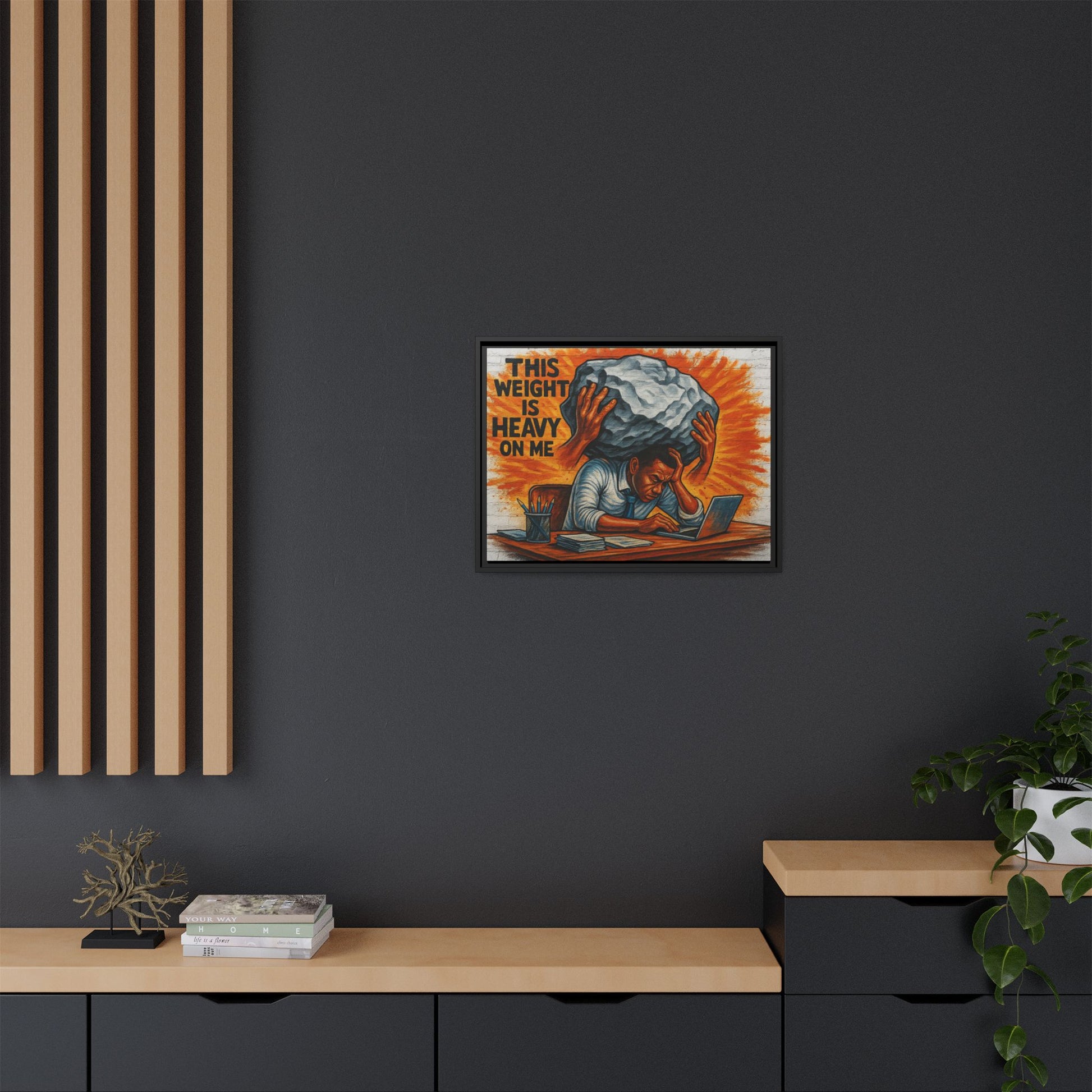Framed Canvas Art, Stress Relief Decor, Office Wall Art, Motivational Artwork, Unique Gift for Home or Office