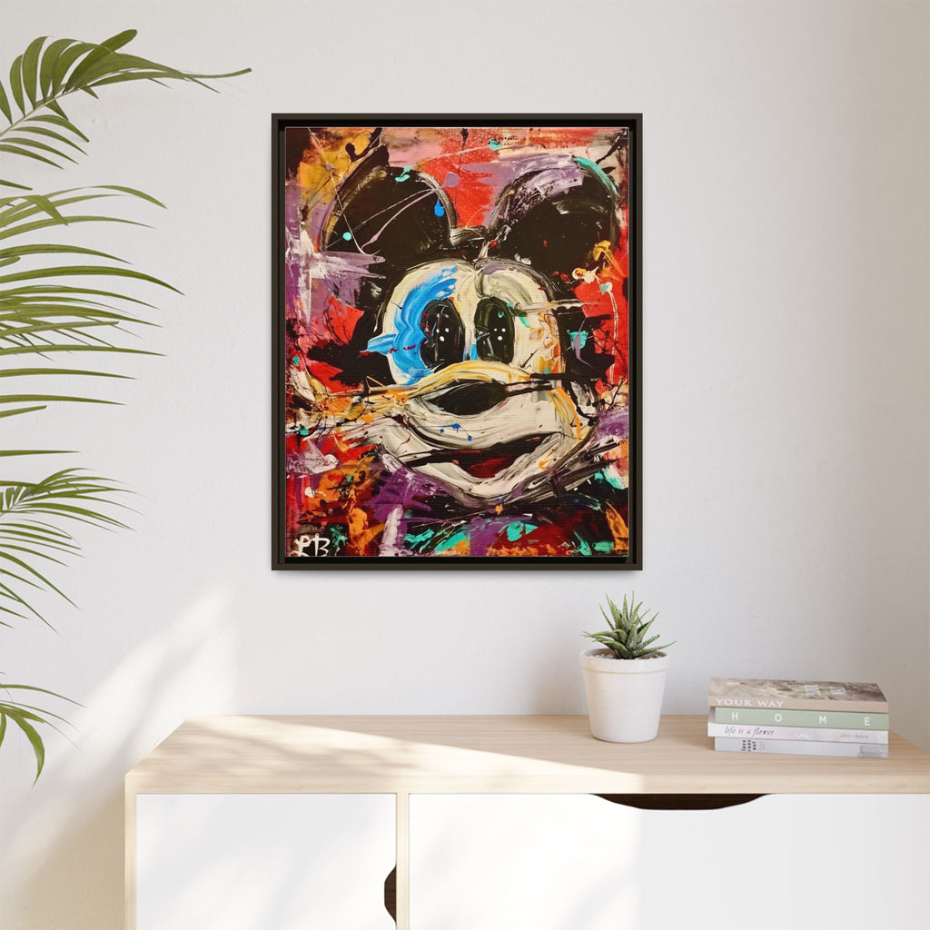 Framed Abstract Mouse Pop Art Canvas