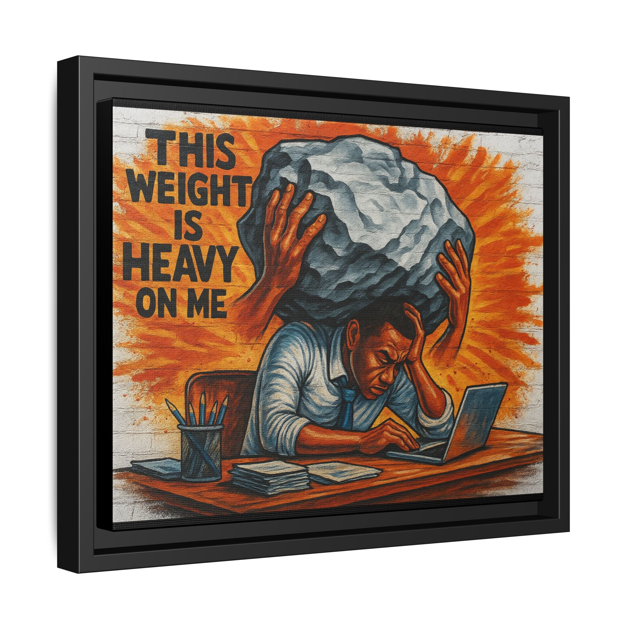 Framed Canvas Art, Stress Relief Decor, Office Wall Art, Motivational Artwork, Unique Gift for Home or Office