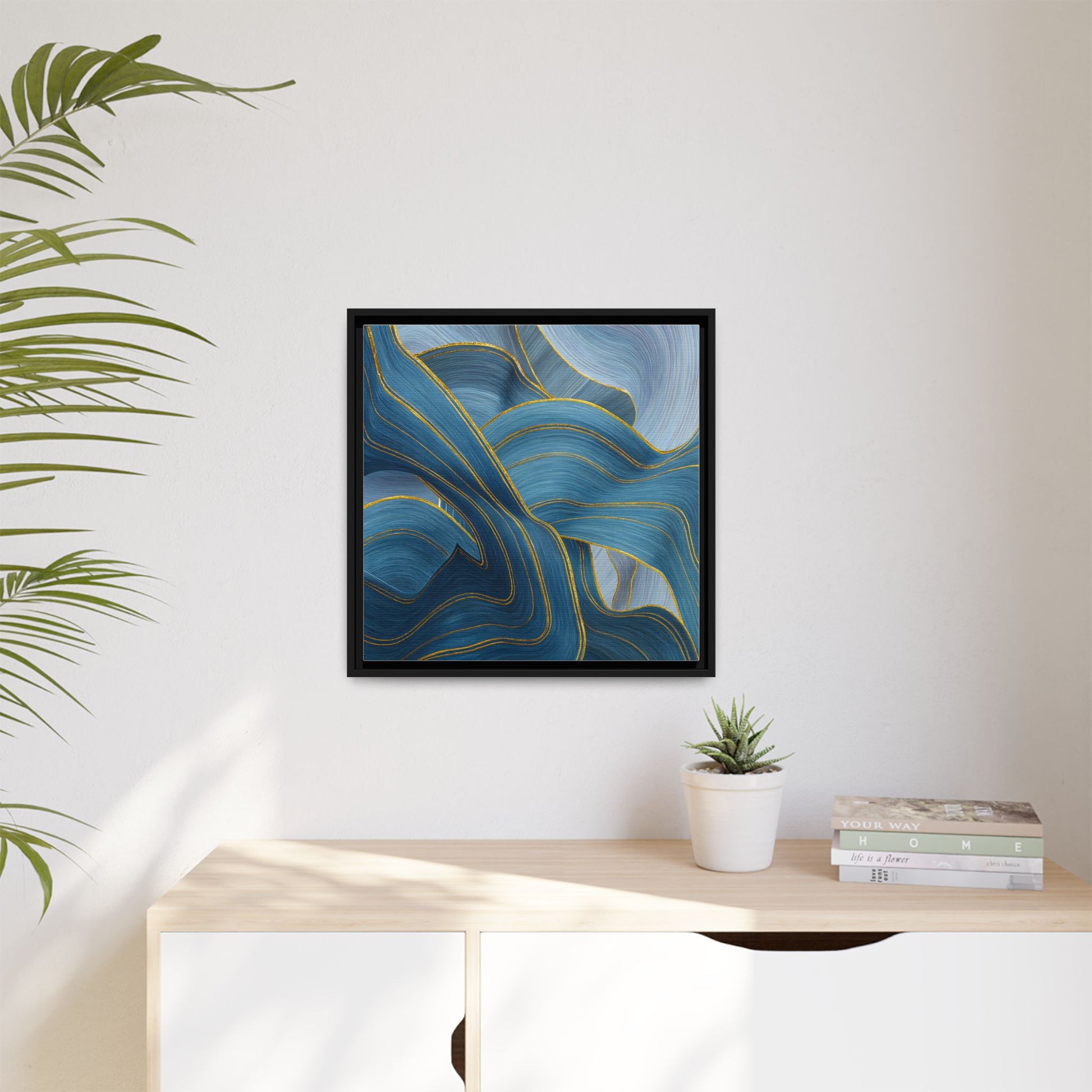 Blue Swirl Golden Trim
