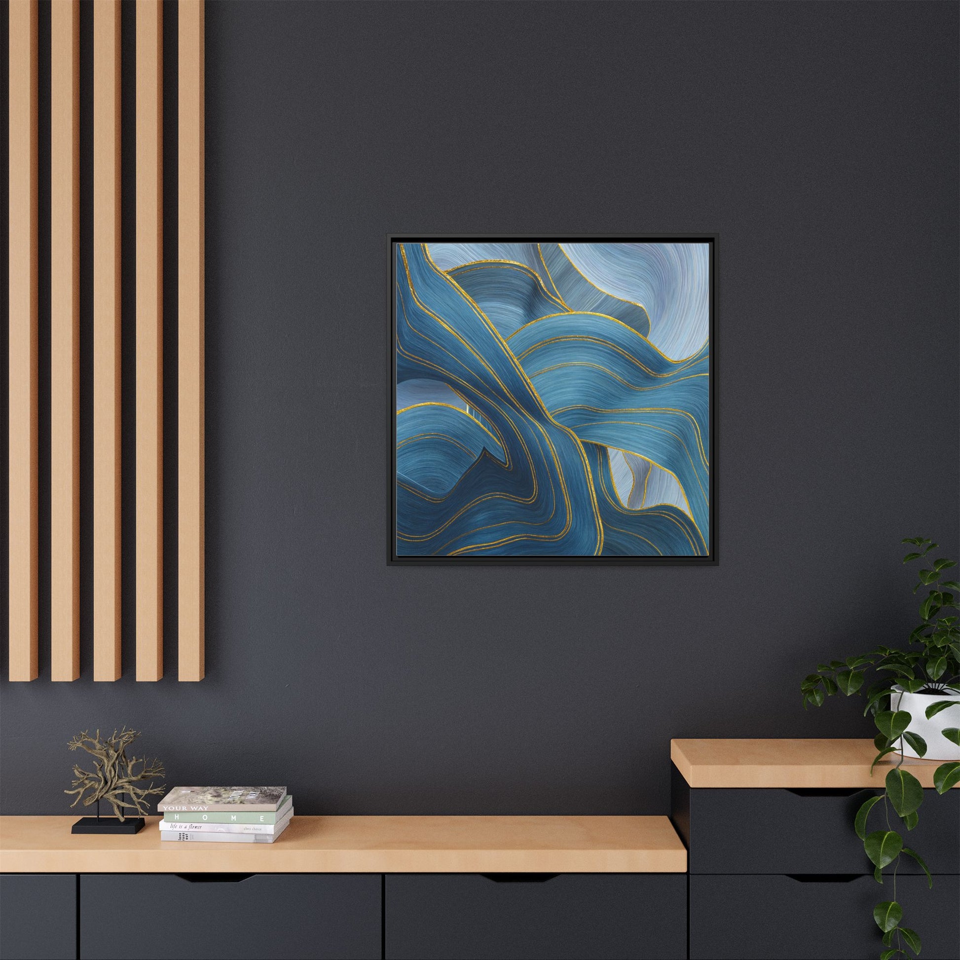Blue Swirl Golden Trim