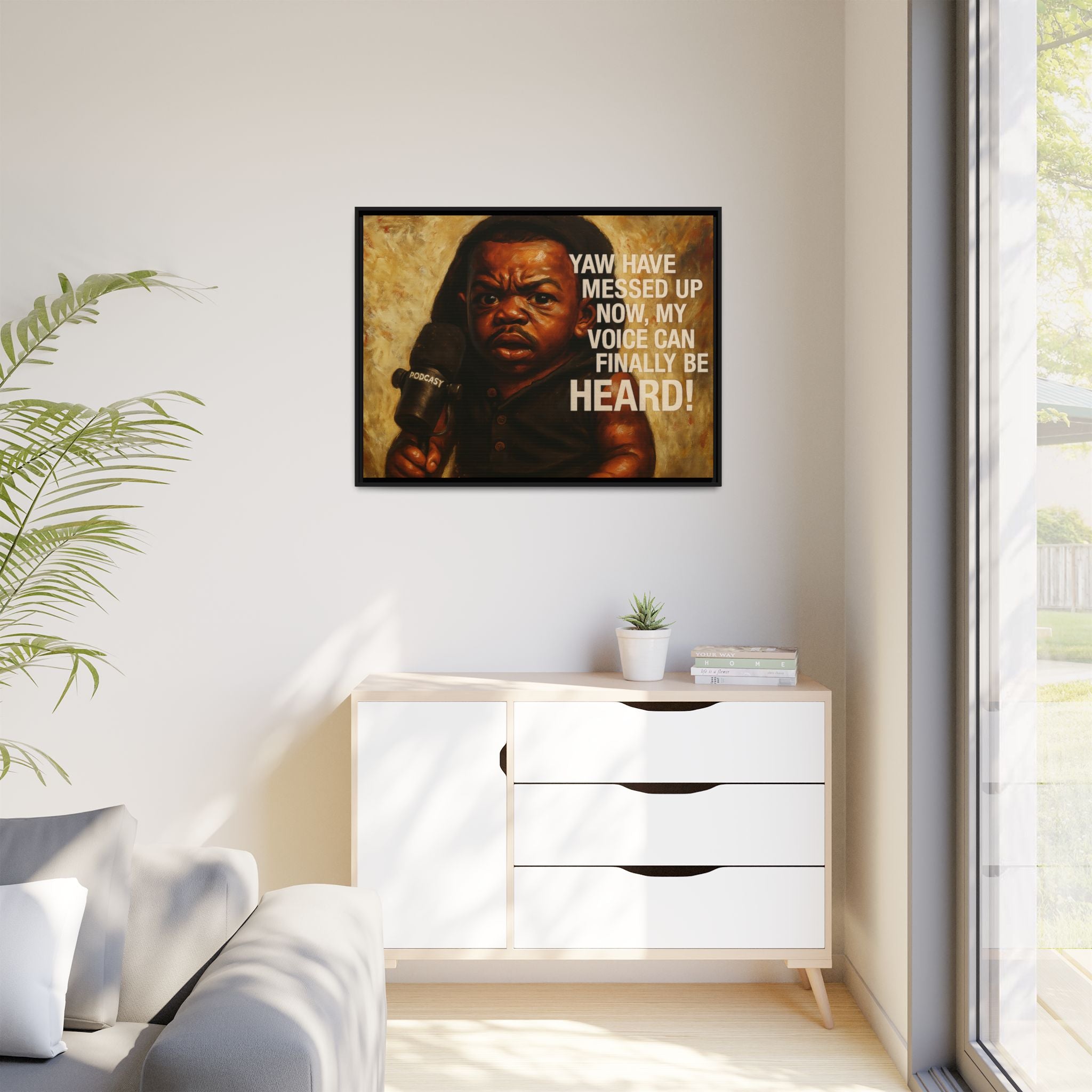 Framed Art Print of Empowering Voice Illustration, Home Decor, Gift for Podcasters, Unique Wall Art, Inspiring Room Accent