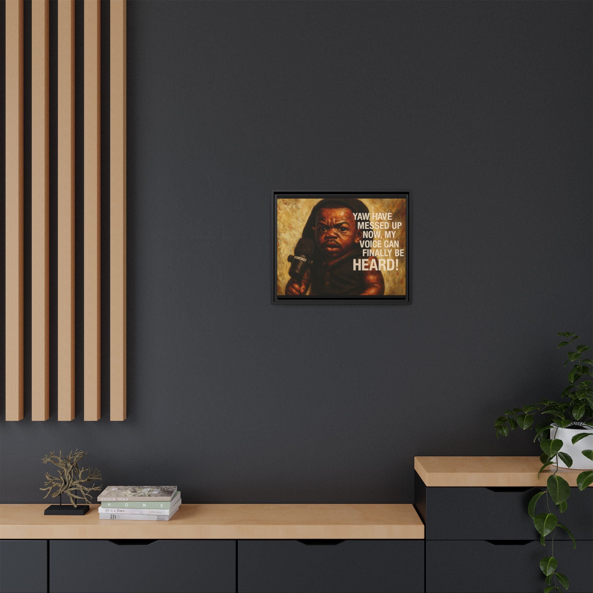 Framed Art Print of Empowering Voice Illustration, Home Decor, Gift for Podcasters, Unique Wall Art, Inspiring Room Accent